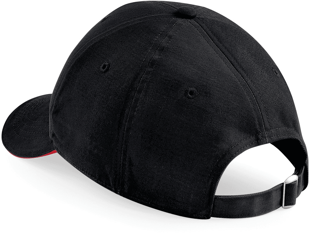 Casquette Athleisure - 6 panneaux — coloris Black / Classic Red (Noir)