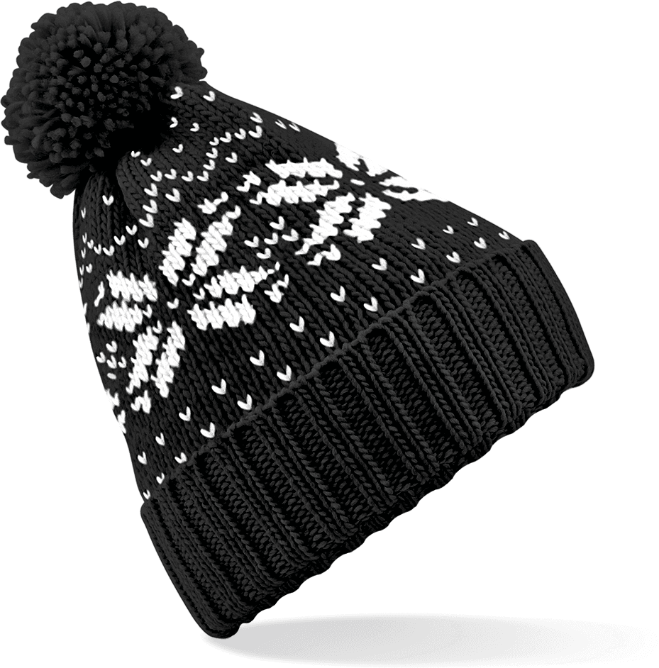 Bonnet Snowstar® jacquard — coloris Black / White (Noir)