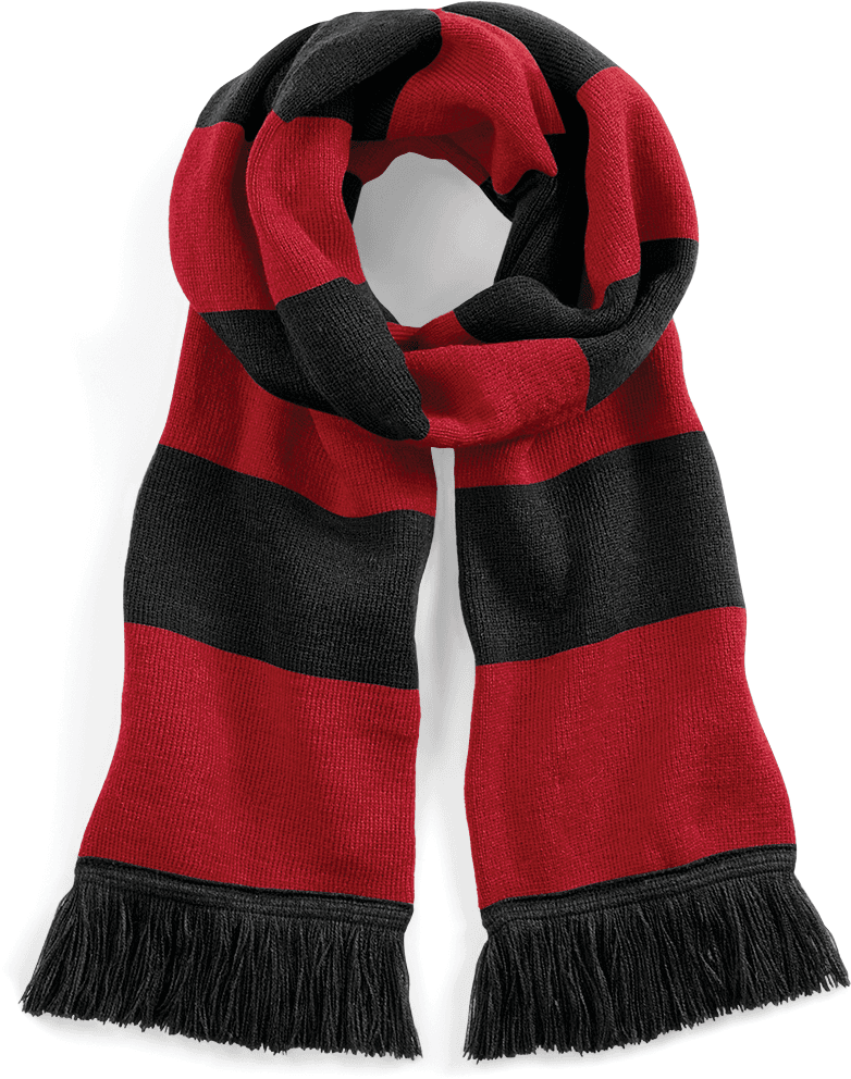 Écharpe rayée Stadium — coloris Black / Classic Red (Noir)