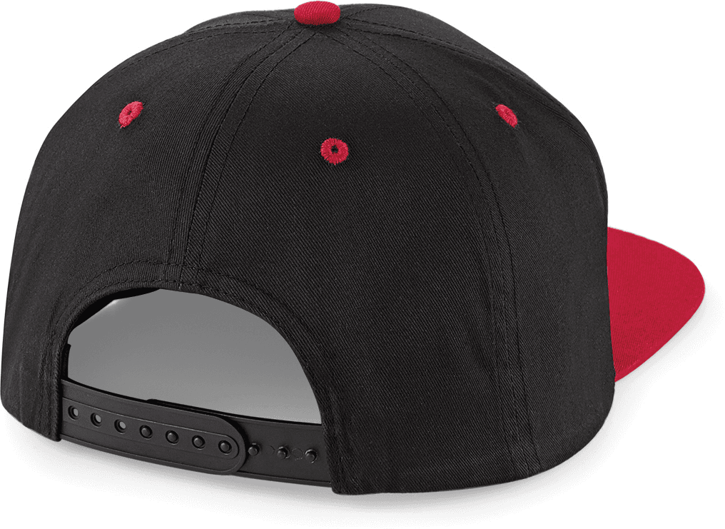 Casquette Snapback contrastée - 5 panneaux — coloris Black / Classic Red (Noir)