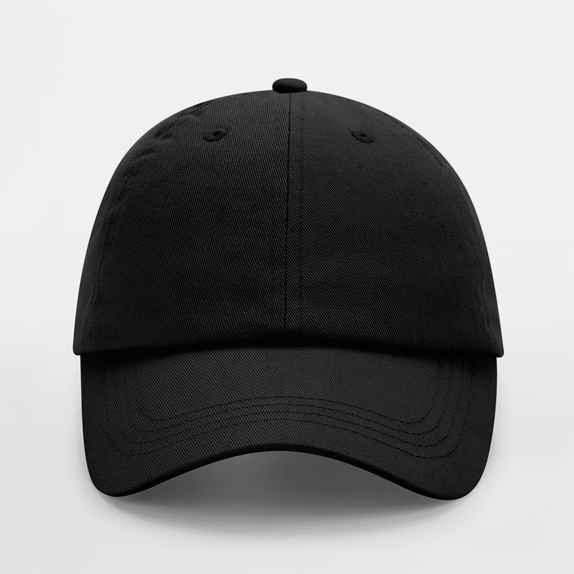 Casquette à profil bas 6 panneaux — coloris Black (Noir)