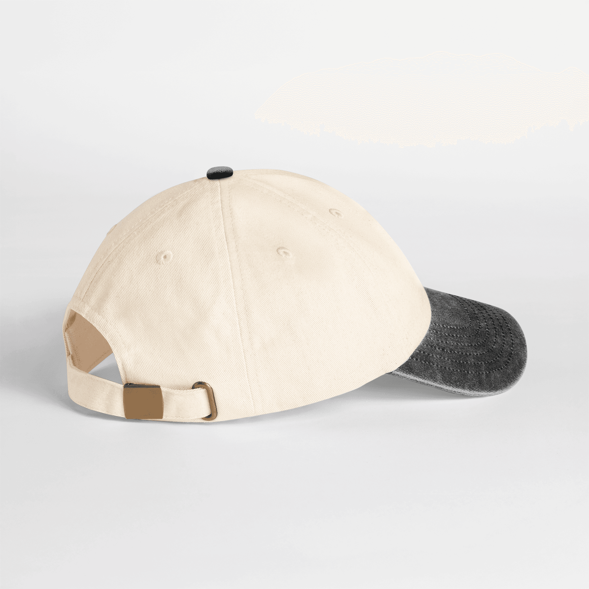 Casquette vintage compacte visière contrastée — coloris Natural / Vintage Black (Beige)