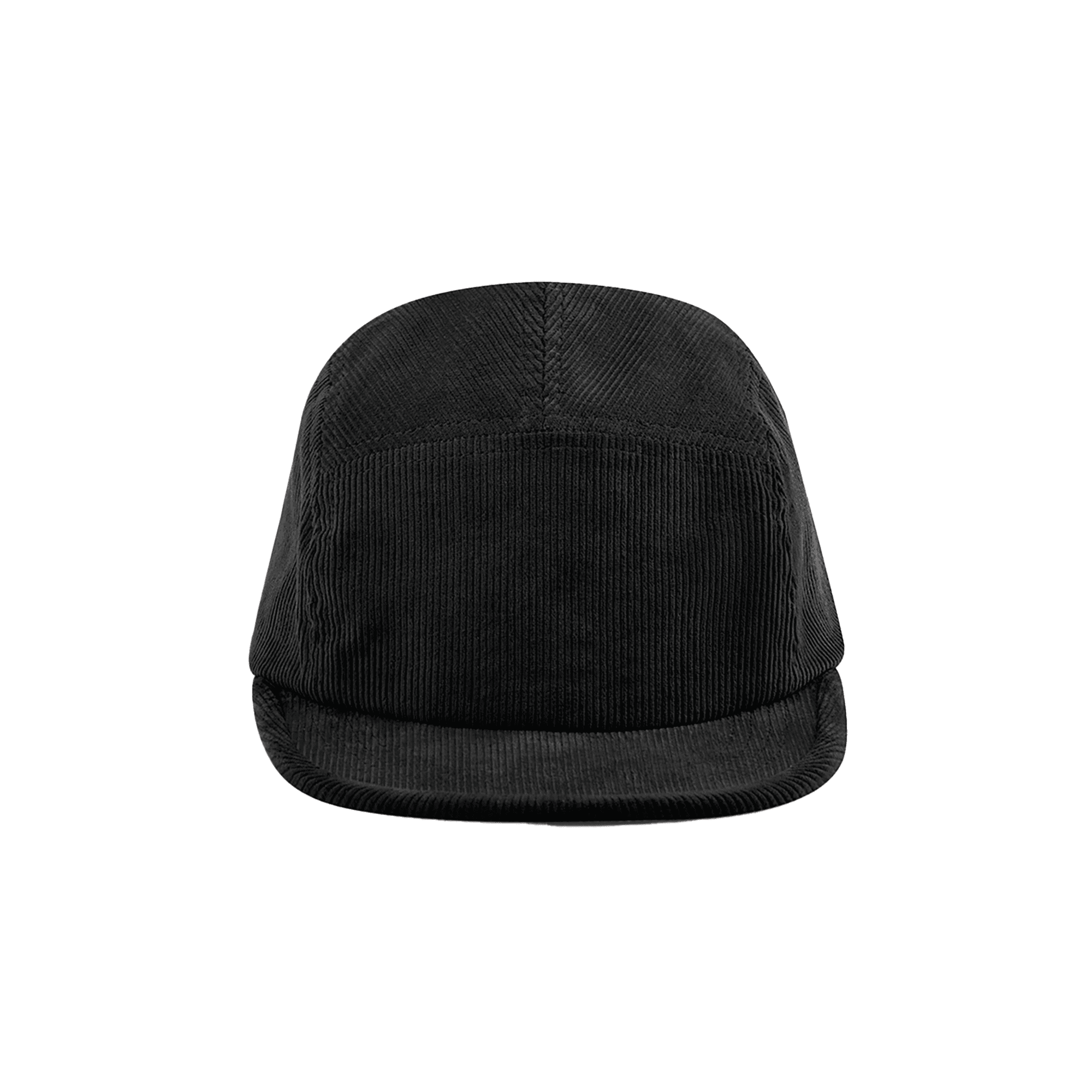 Casquette campeur 5 panneaux en velours — coloris Black (Noir)