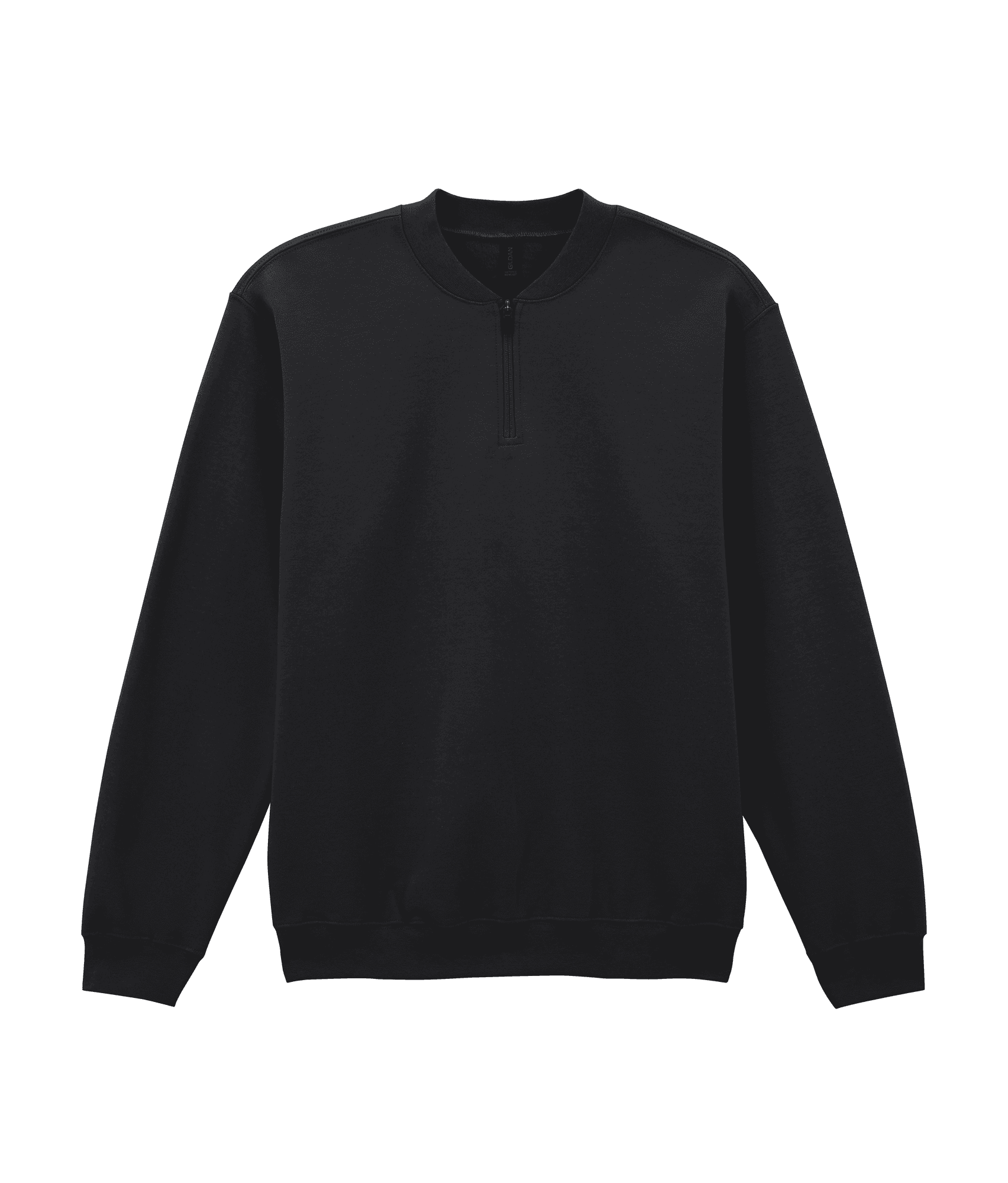 Sweat-shirt en molleton 1/4 zip — coloris Black (Noir)