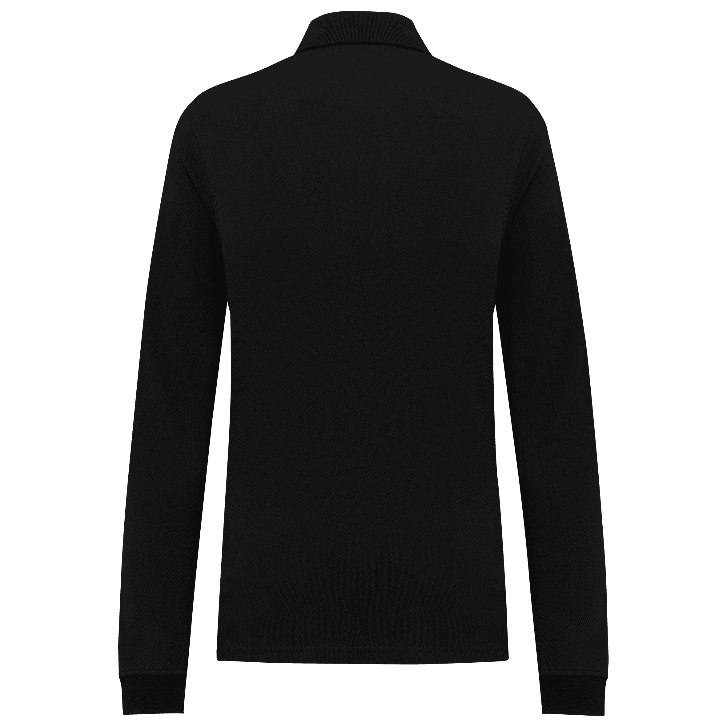 Polo piqué manches longues Bio180 femme — coloris Black (Noir)