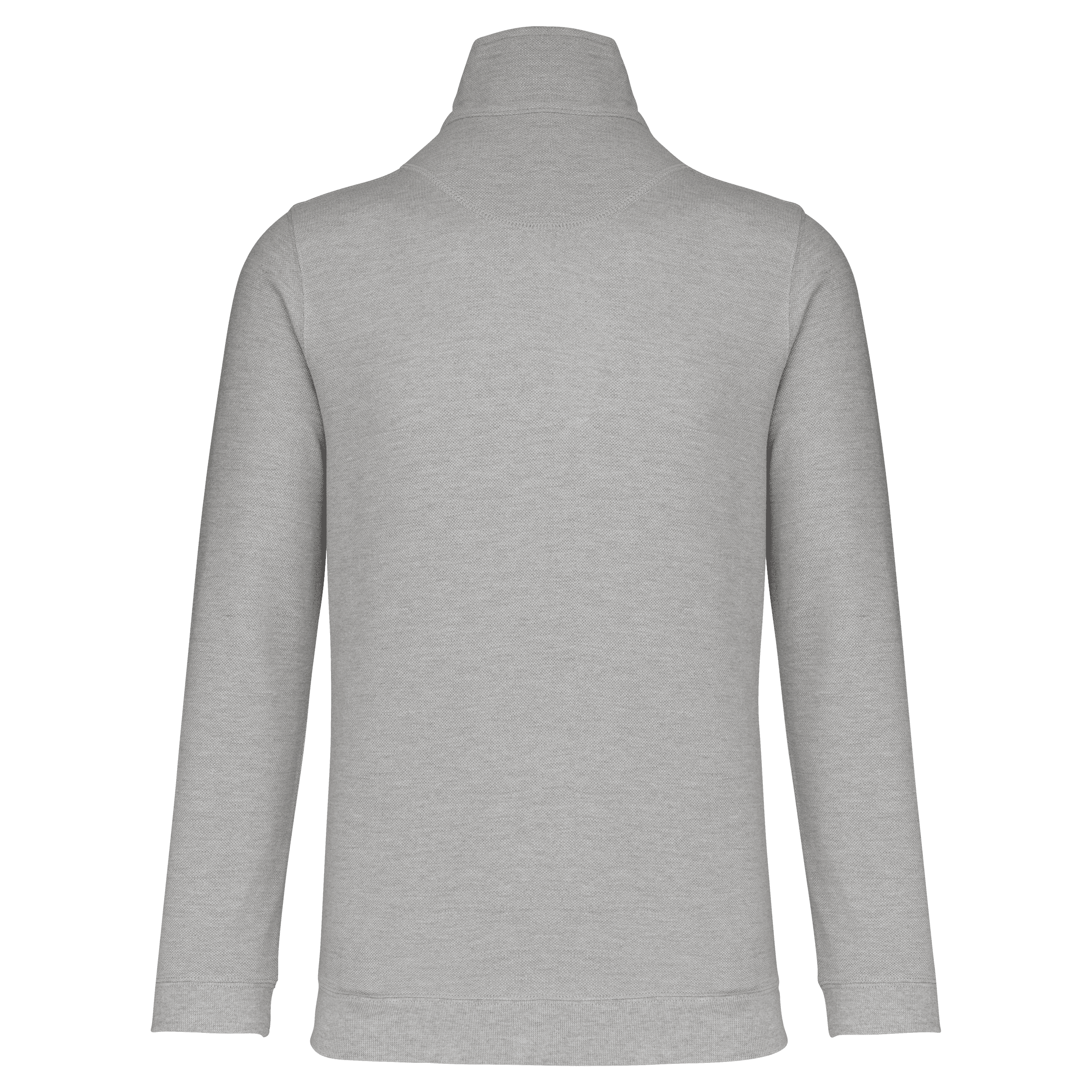 Trucker > sweat-shirt piqué col zippé homme — coloris Grey Heather / Navy (Bleu)