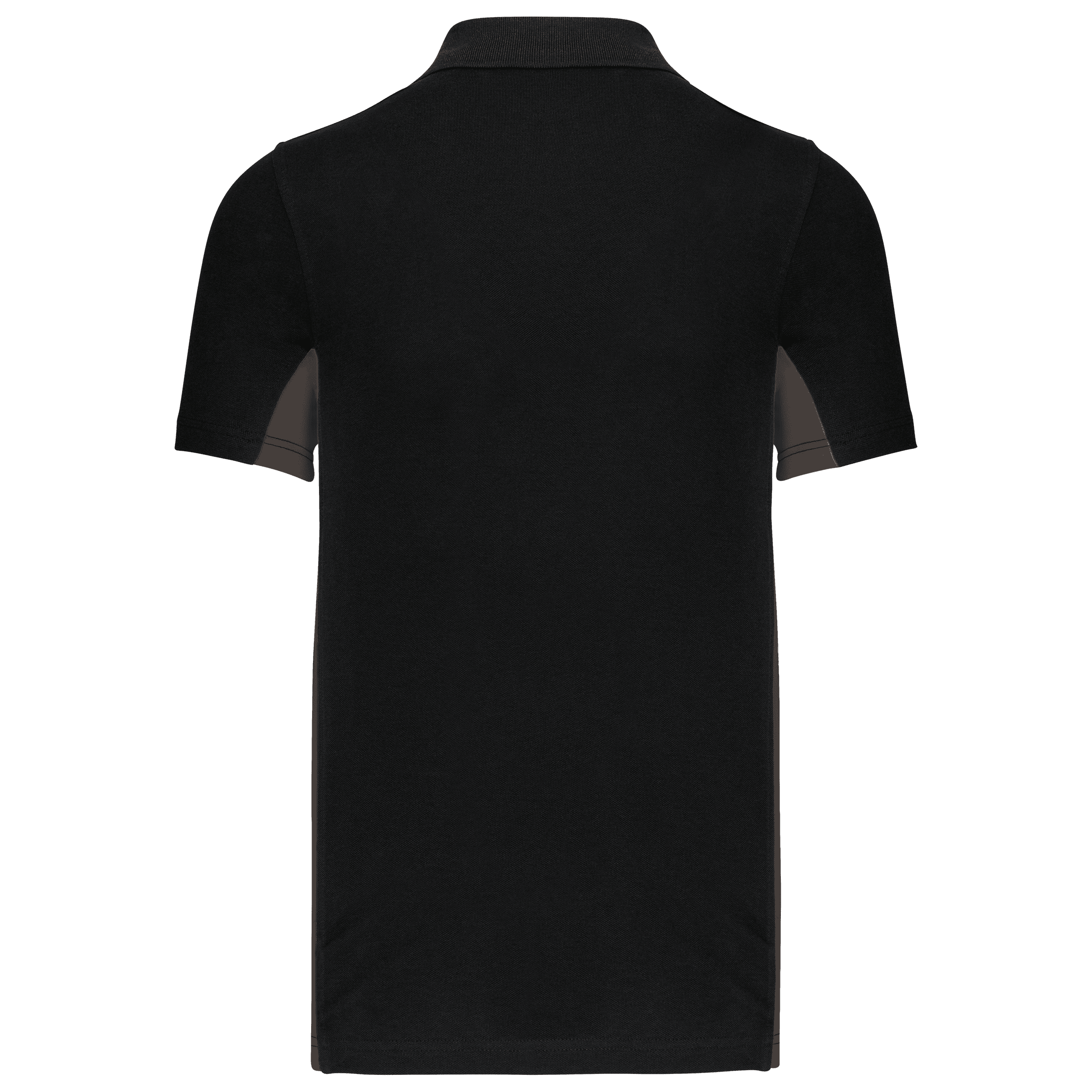 Polo piqué manches courtes bicolore homme — coloris Black / Dark Grey (Noir)