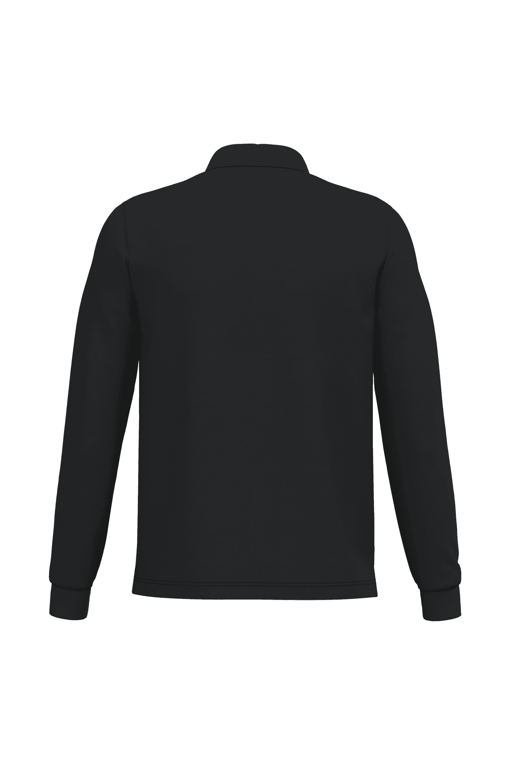 Polo manches longues homme — coloris Black (Noir)