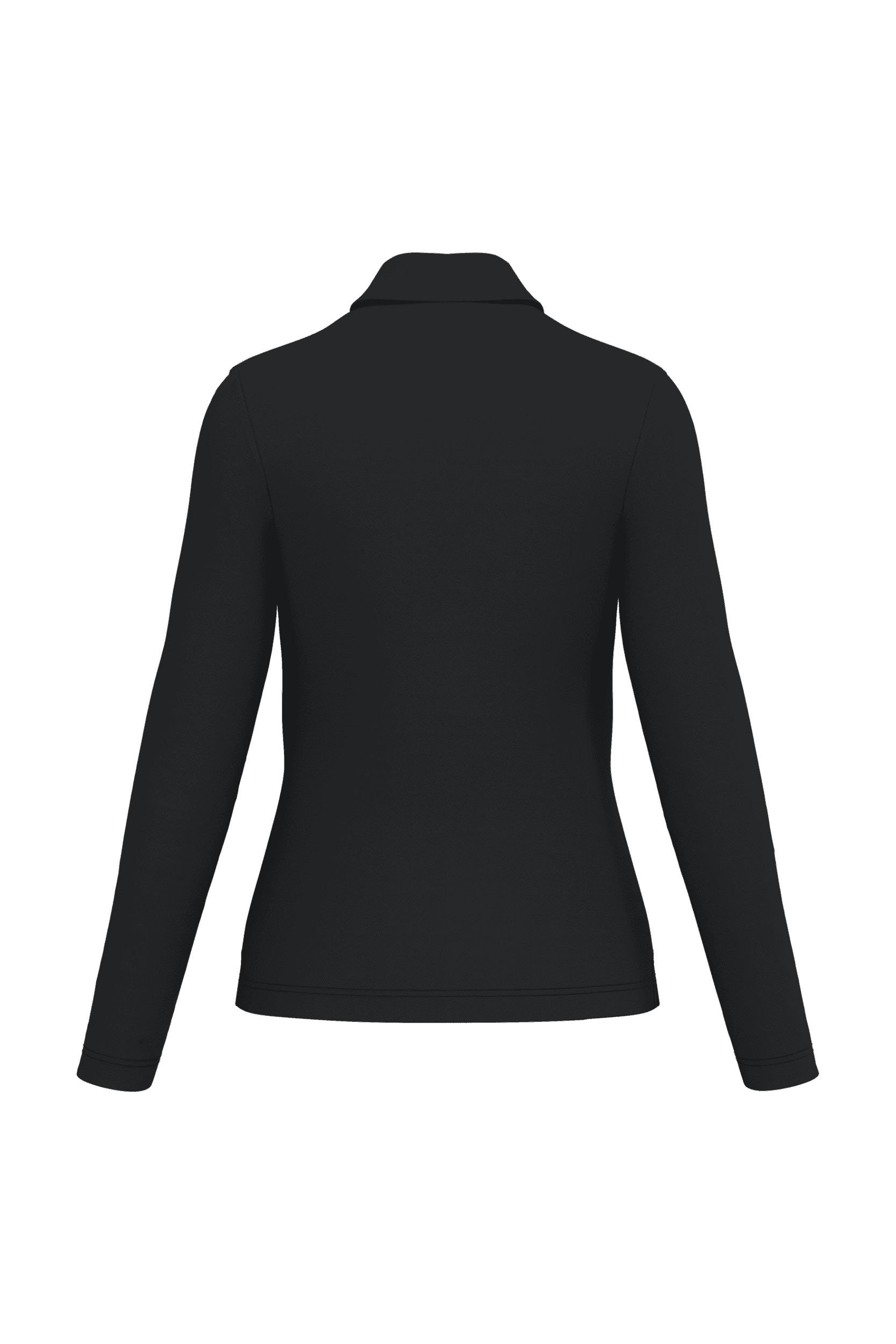 Polo manches longues femme — coloris Black (Noir)