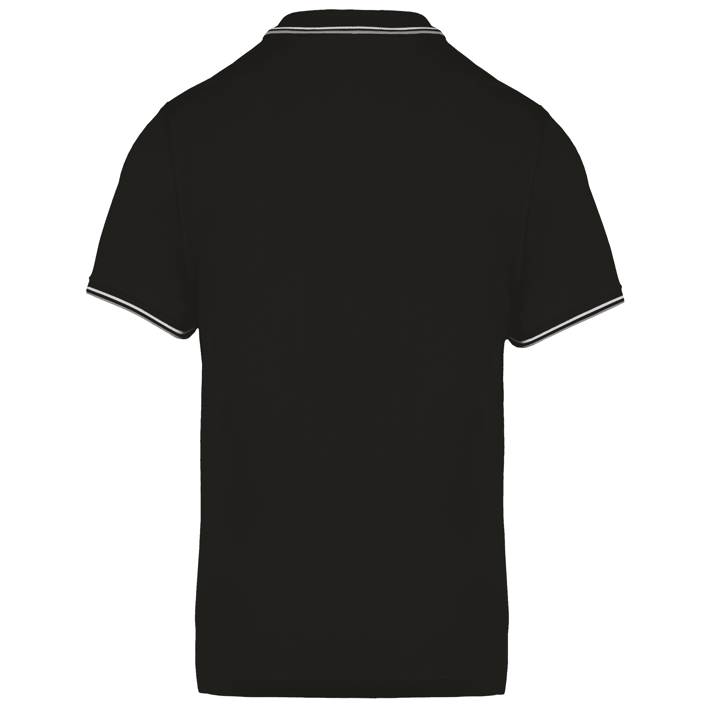 Polo maille piquée manches courtes homme — coloris Black / Light Grey / White (Noir)