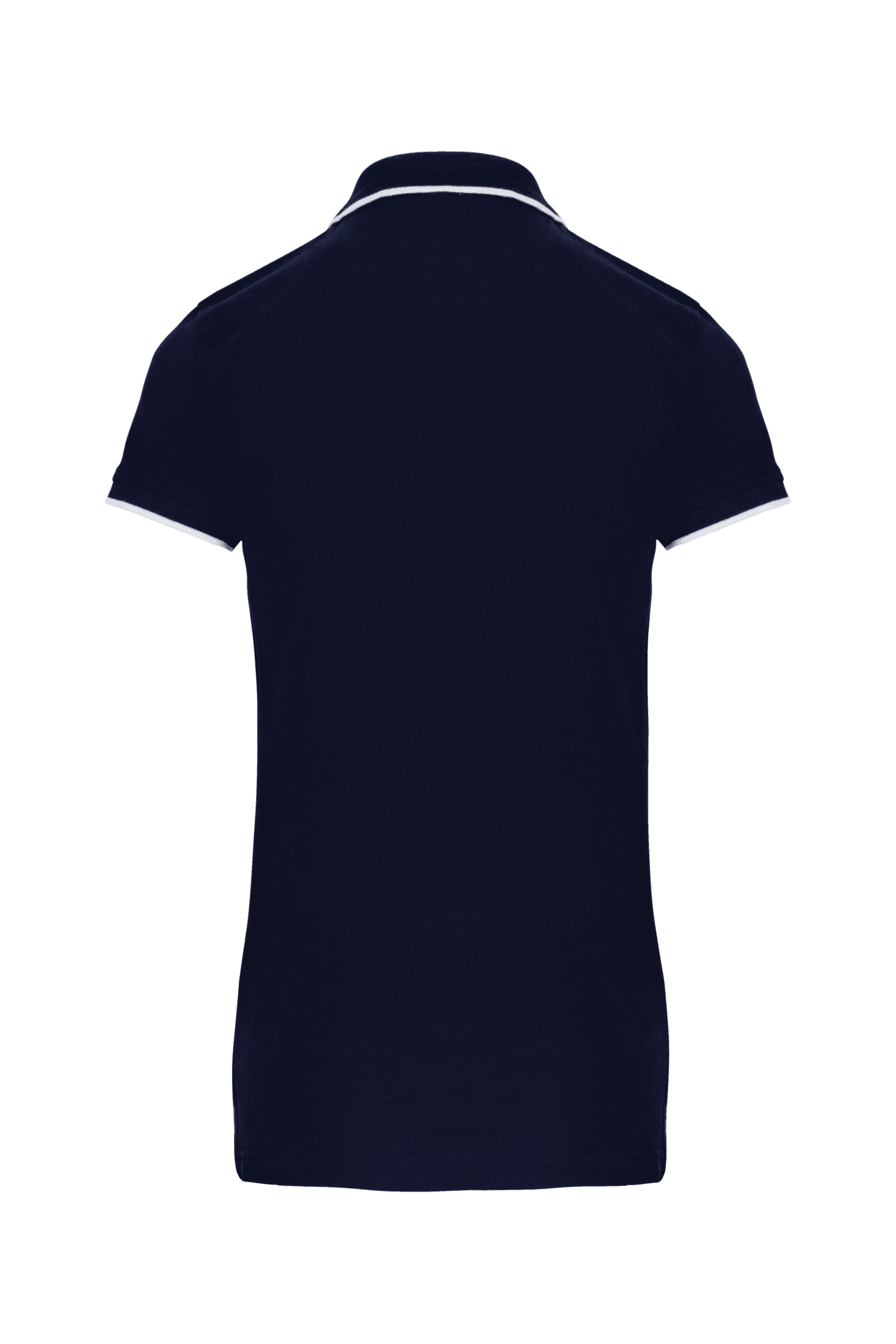 Polo maille piquée manches courtes femme — coloris Navy / White / Red (Bleu)