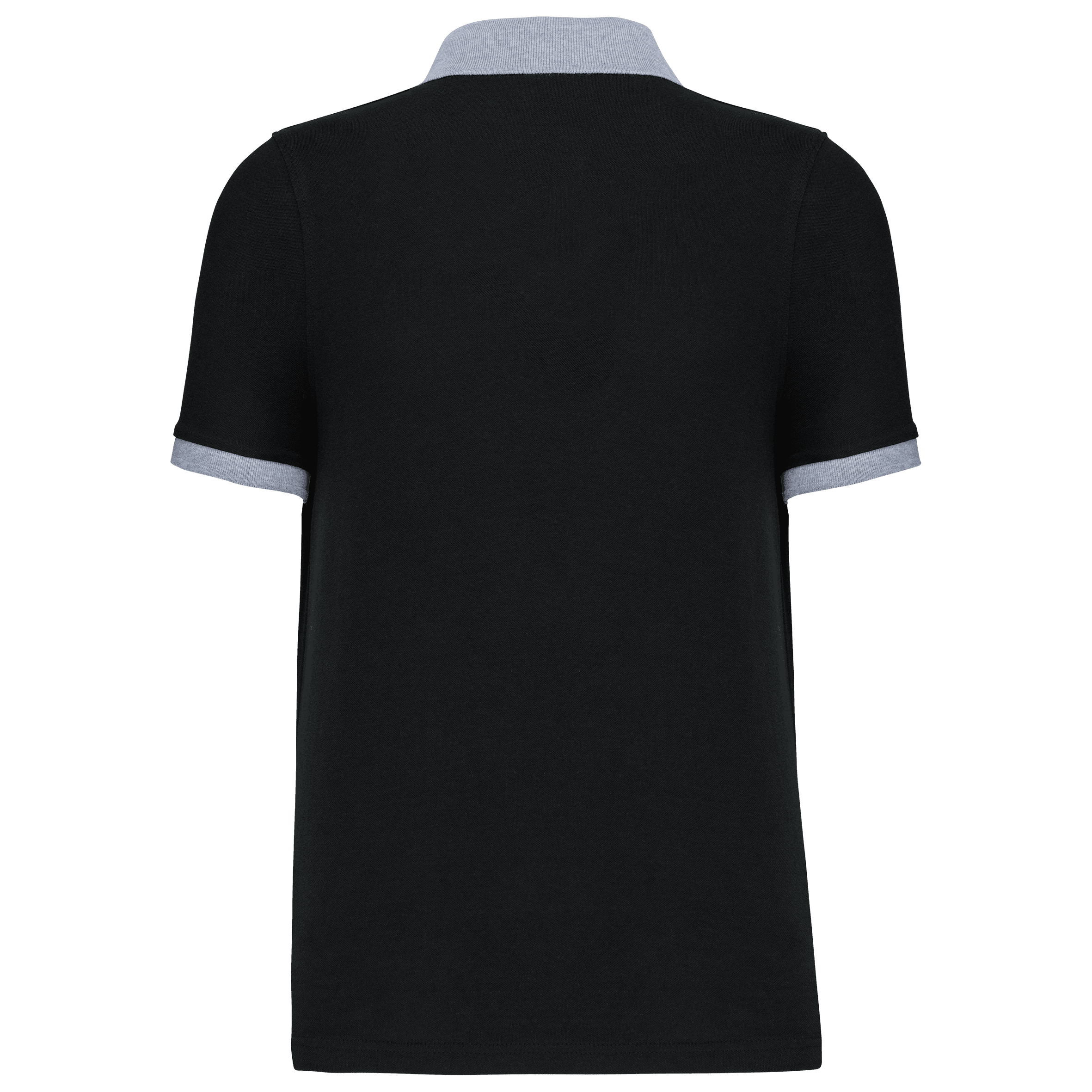 Polo piqué bicolore homme — coloris Black / Oxford Grey (Noir)