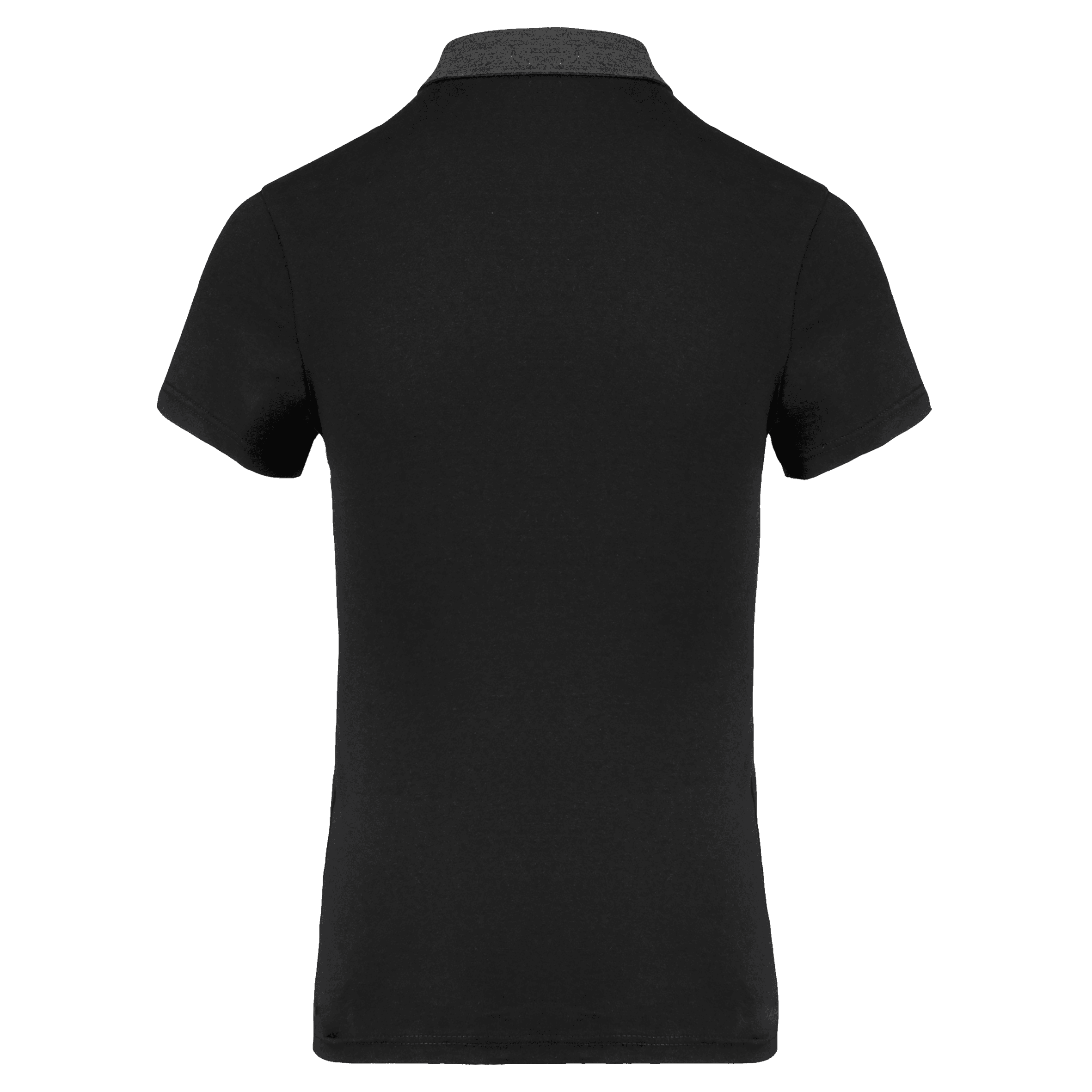 Polo jersey bicolore femme — coloris Black / Dark Grey Heather (Noir)