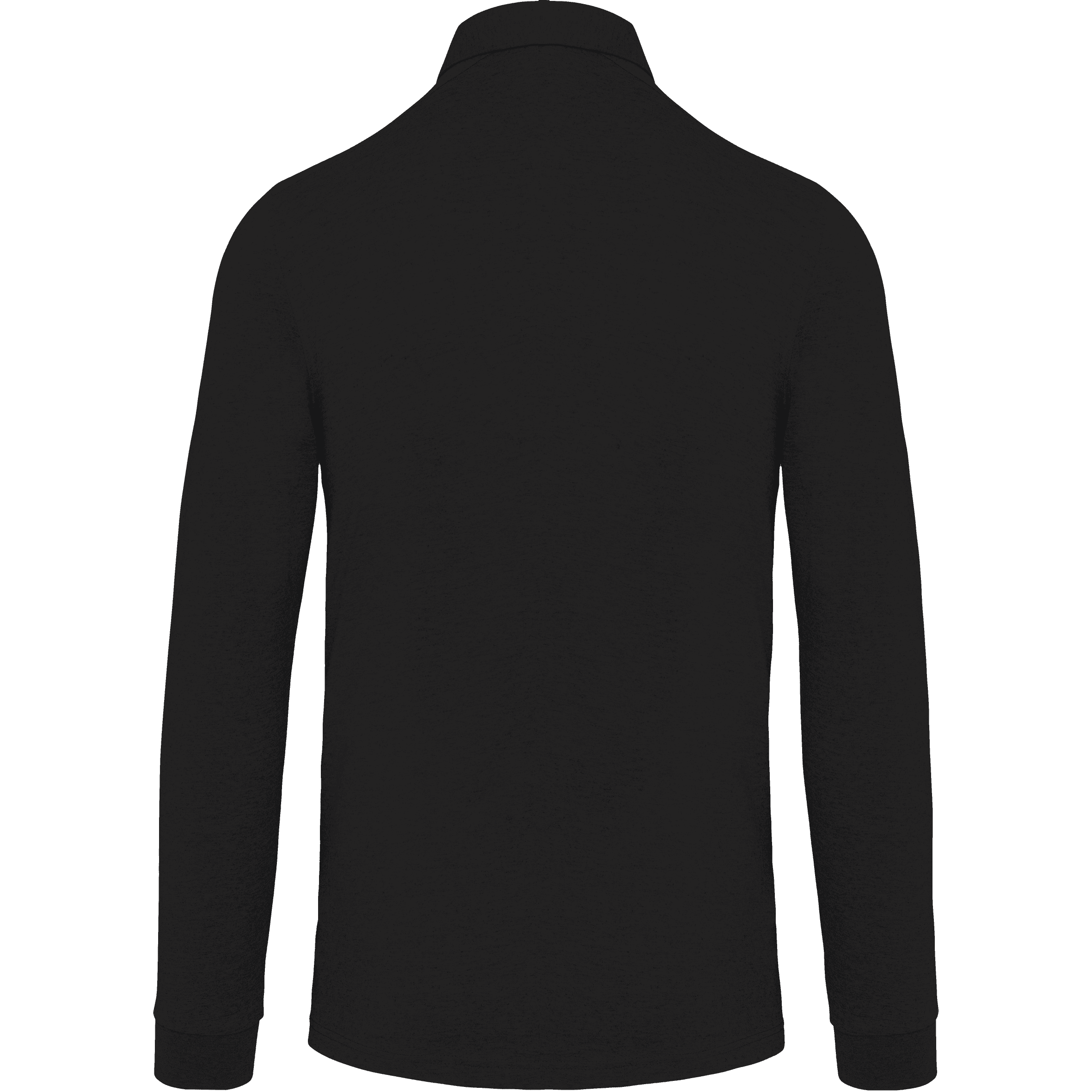 Polo jersey manches longues homme — coloris Black (Noir)