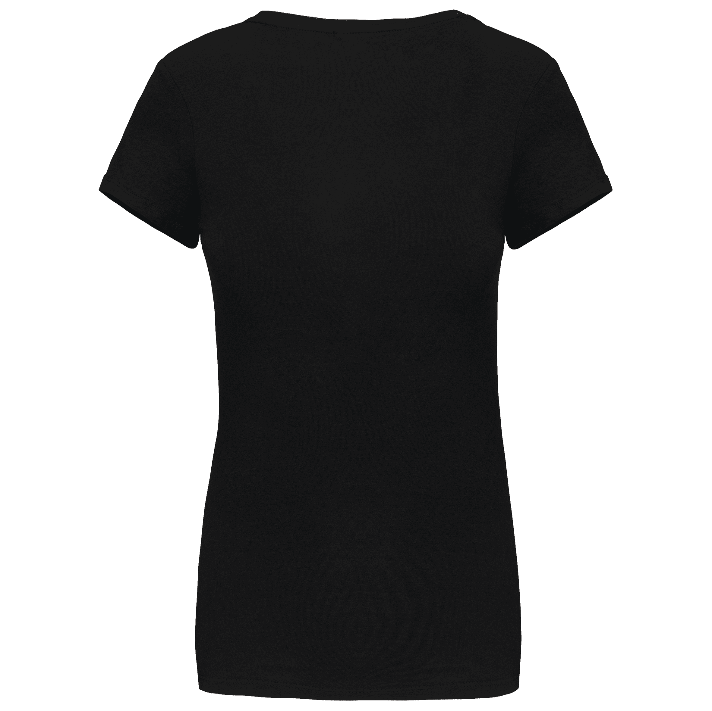 T-shirt col V manches courtes femme — coloris Black (Noir)