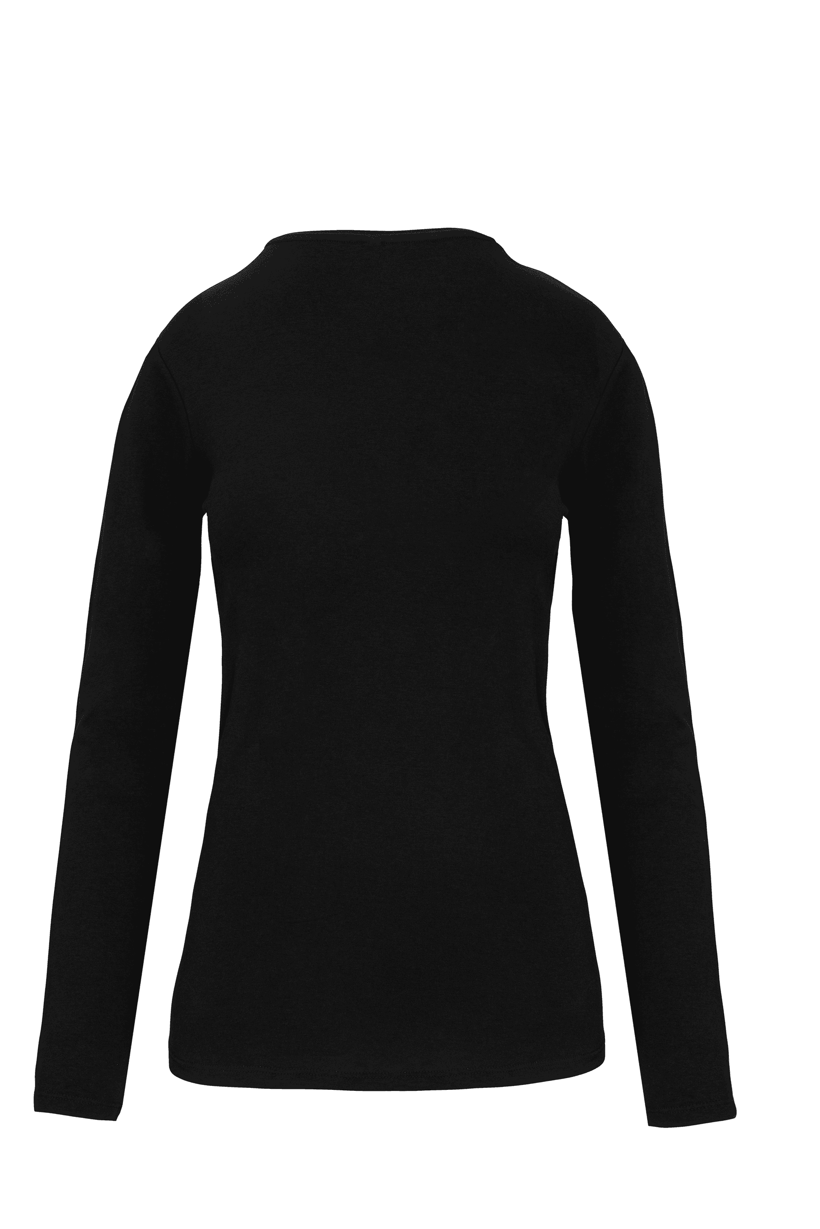 T-shirt col rond manches longues femme — coloris Black (Noir)