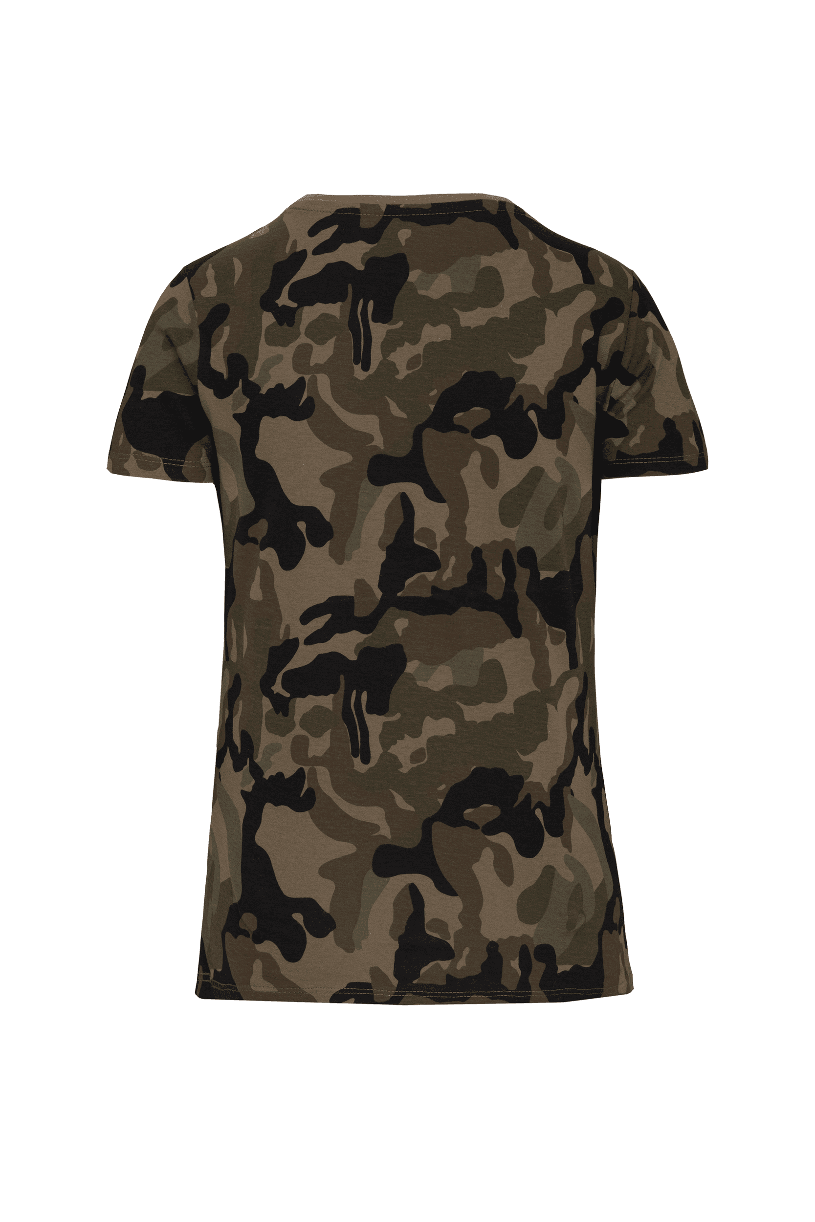 T-shirt camo manches courtes femme — coloris Olive Camouflage (Motifs)
