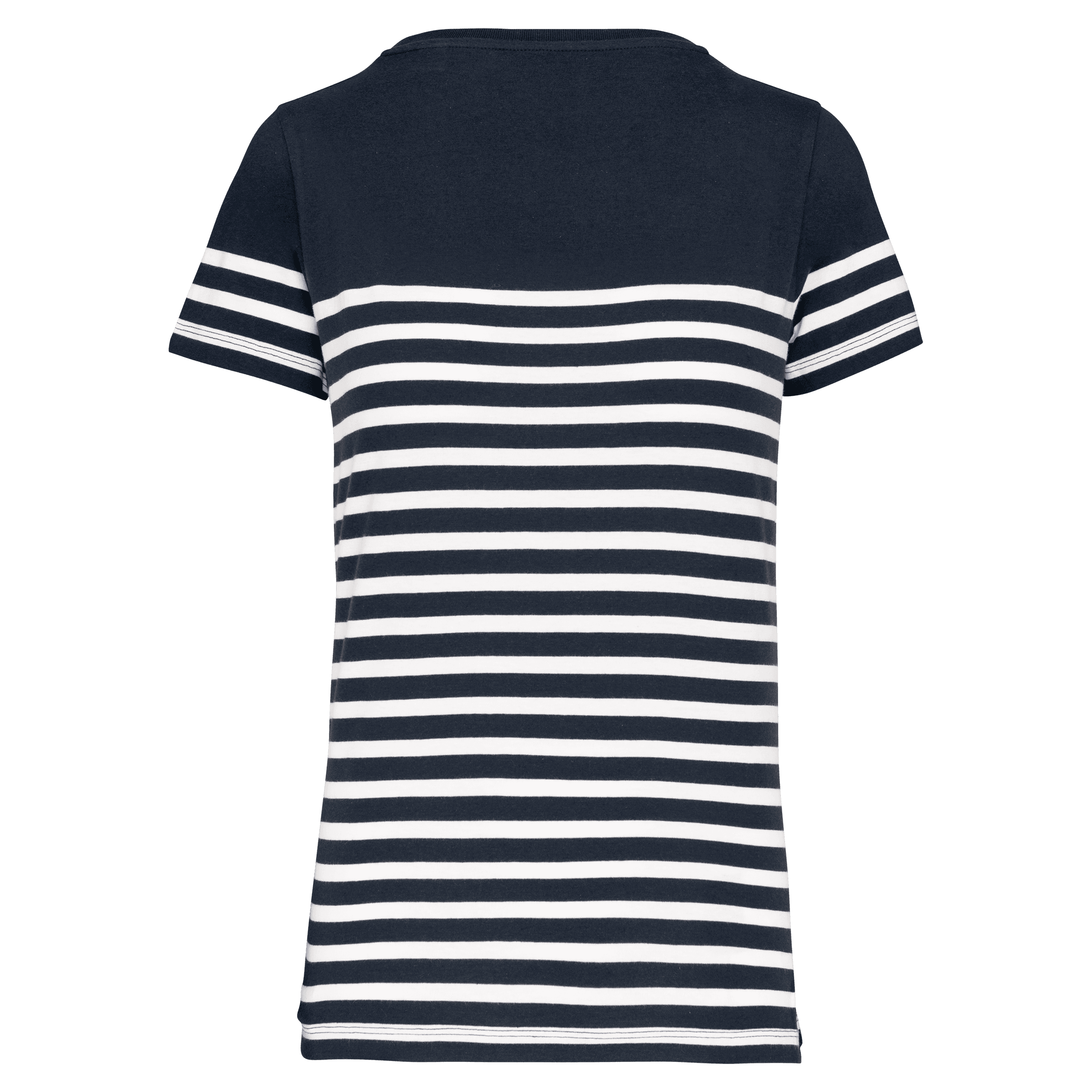T-shirt marin col rond Bio femme — coloris Navy / White Stripes (Bleu)
