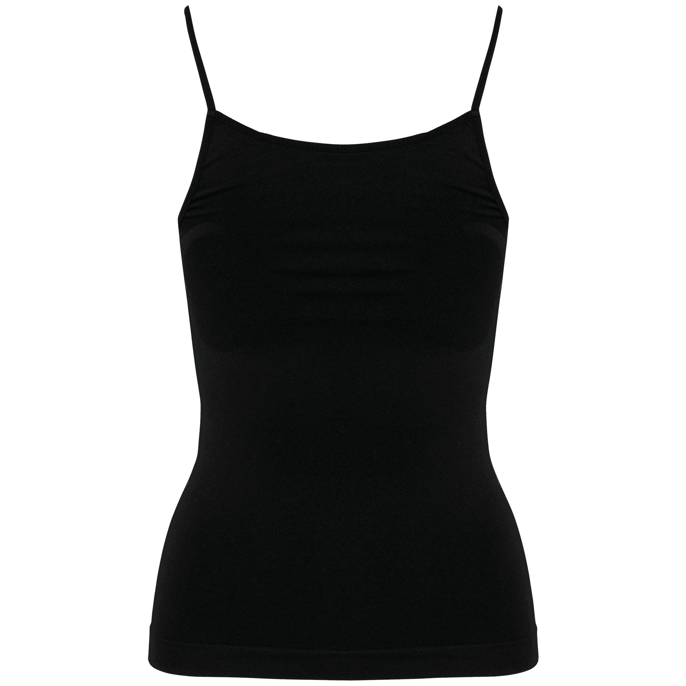 Débardeur écoresponsable sans couture fines bretelles femme — coloris Black (Noir)