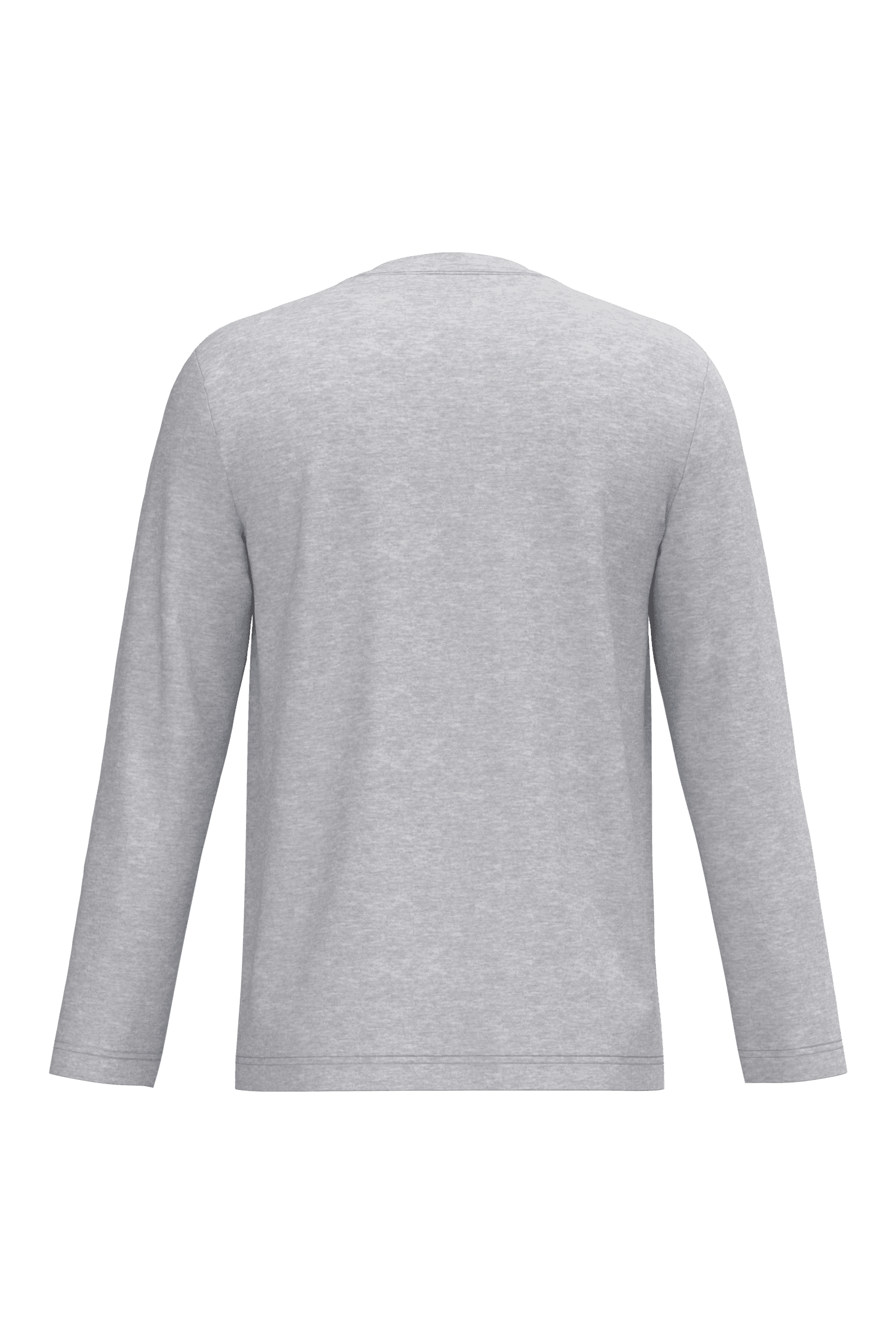 T-shirt col V manches longues homme — coloris Ash Heather (Gris)