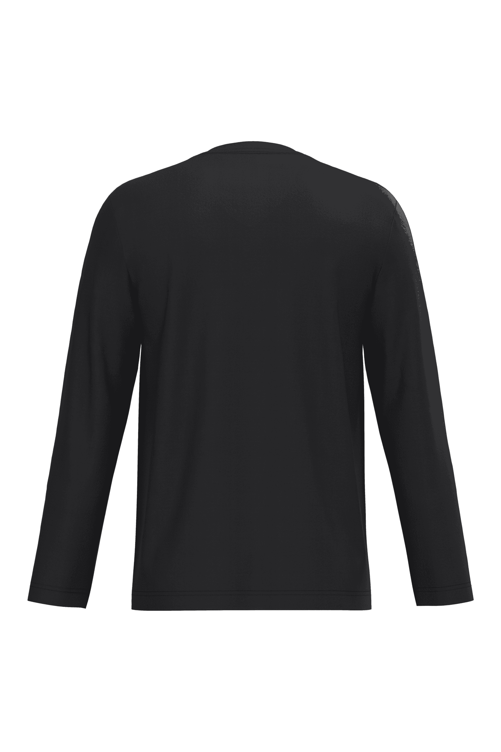 T-shirt col V manches longues homme — coloris Black (Noir)