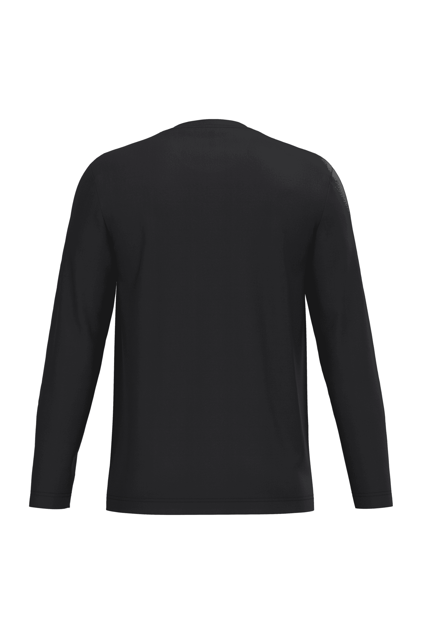 T-shirt col rond manches longues homme — coloris Black (Noir)