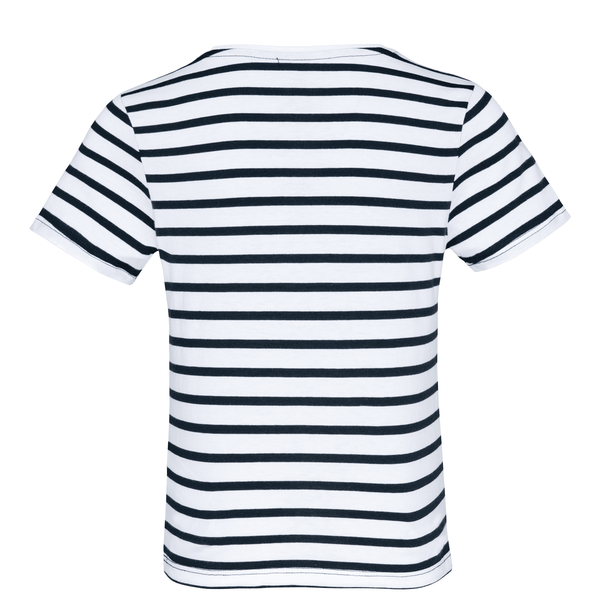 T-shirt rayé marin avec poche manches courtes enfant — coloris White / Navy Stripes (Bleu)
