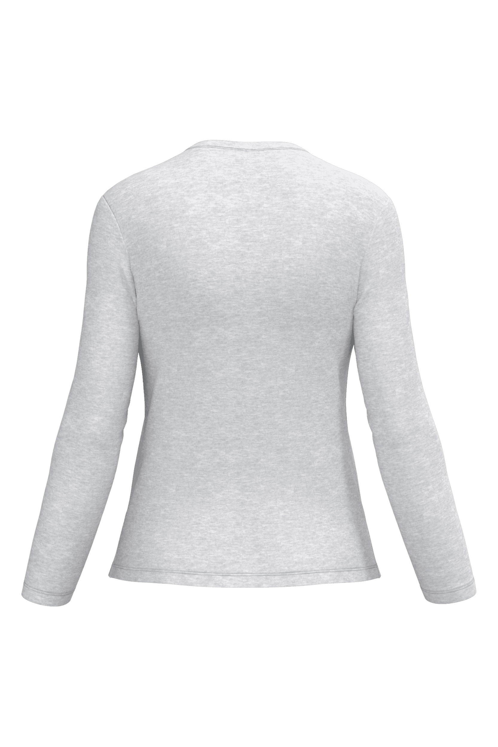 T-shirt col V manches longues femme — coloris Ash Heather (Gris)