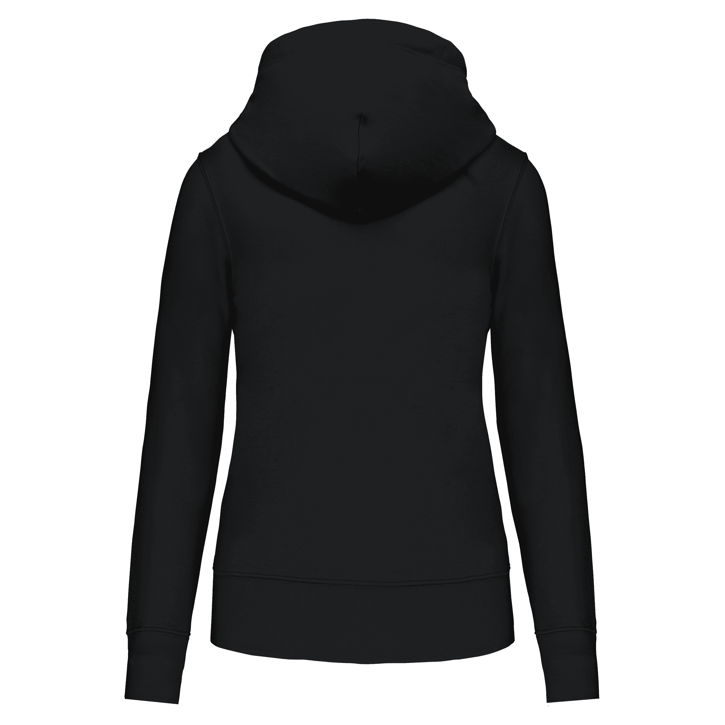 Sweat-shirt écoresponsable zippé à capuche femme — coloris Black (Noir)