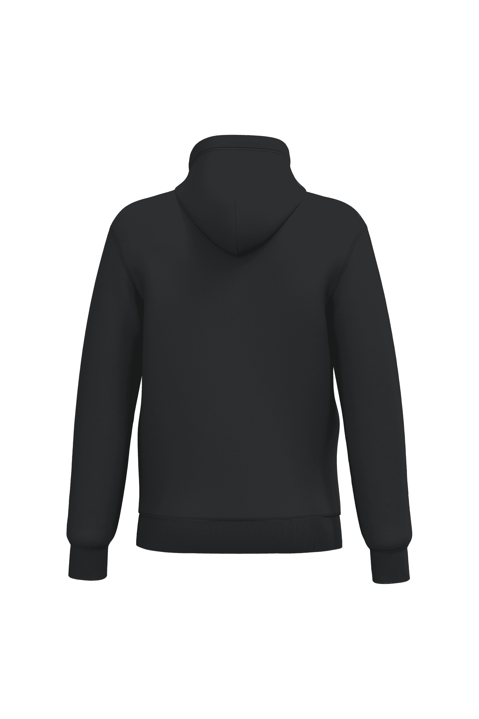 Sweat-shirt recyclé zippé à capuche unisexe — coloris Black (Noir)