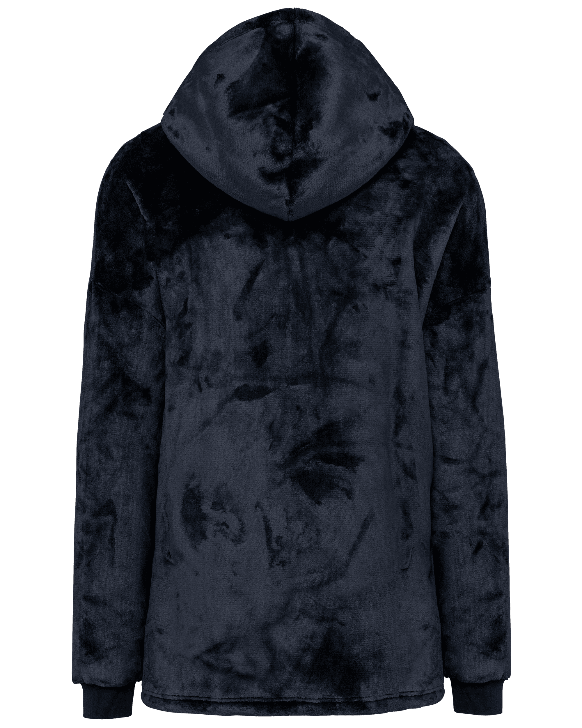 Plaid poncho unisexe — coloris Night Navy (Bleu)