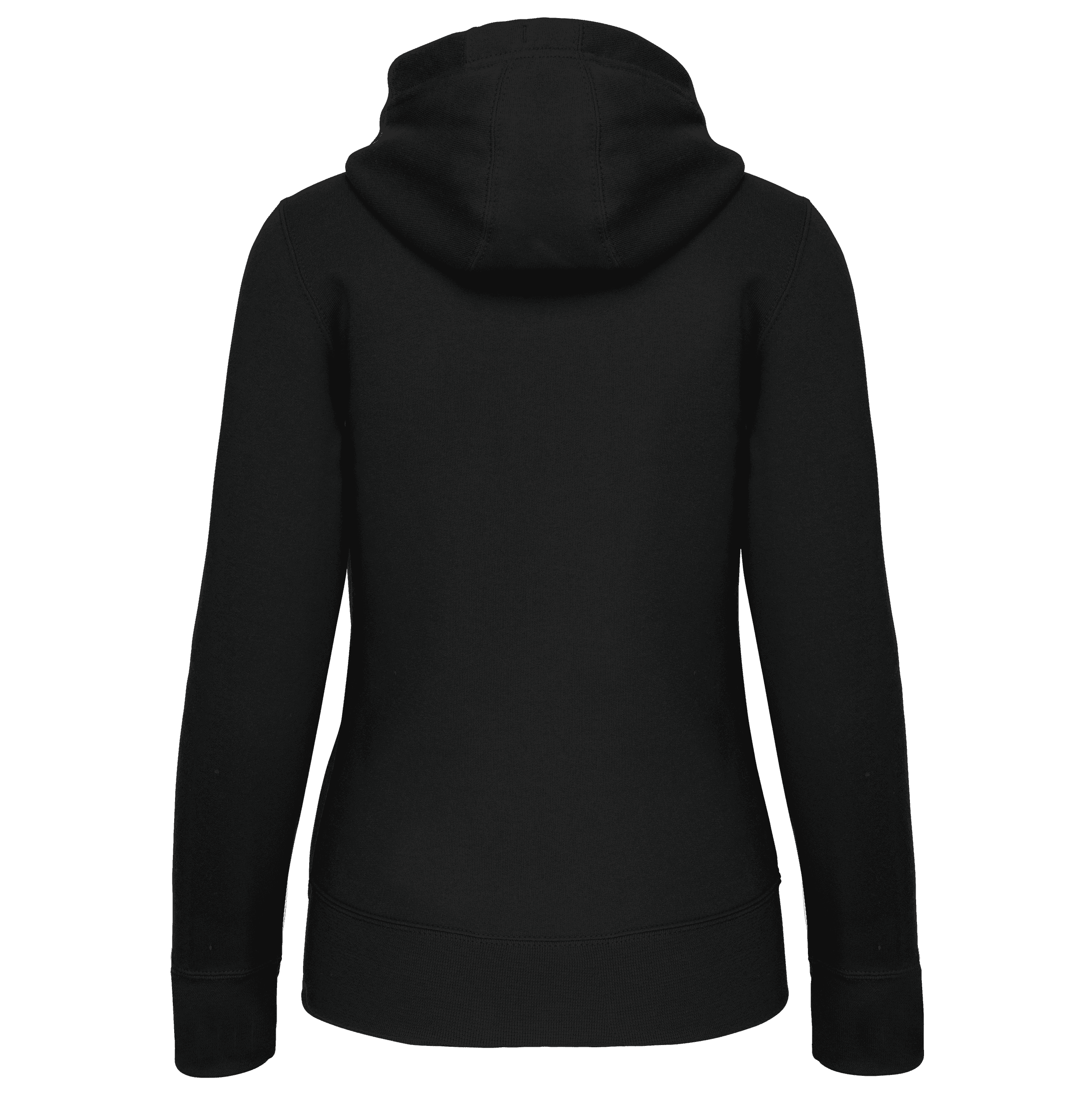 Sweat-shirt zippé capuche femme — coloris Black (Noir)