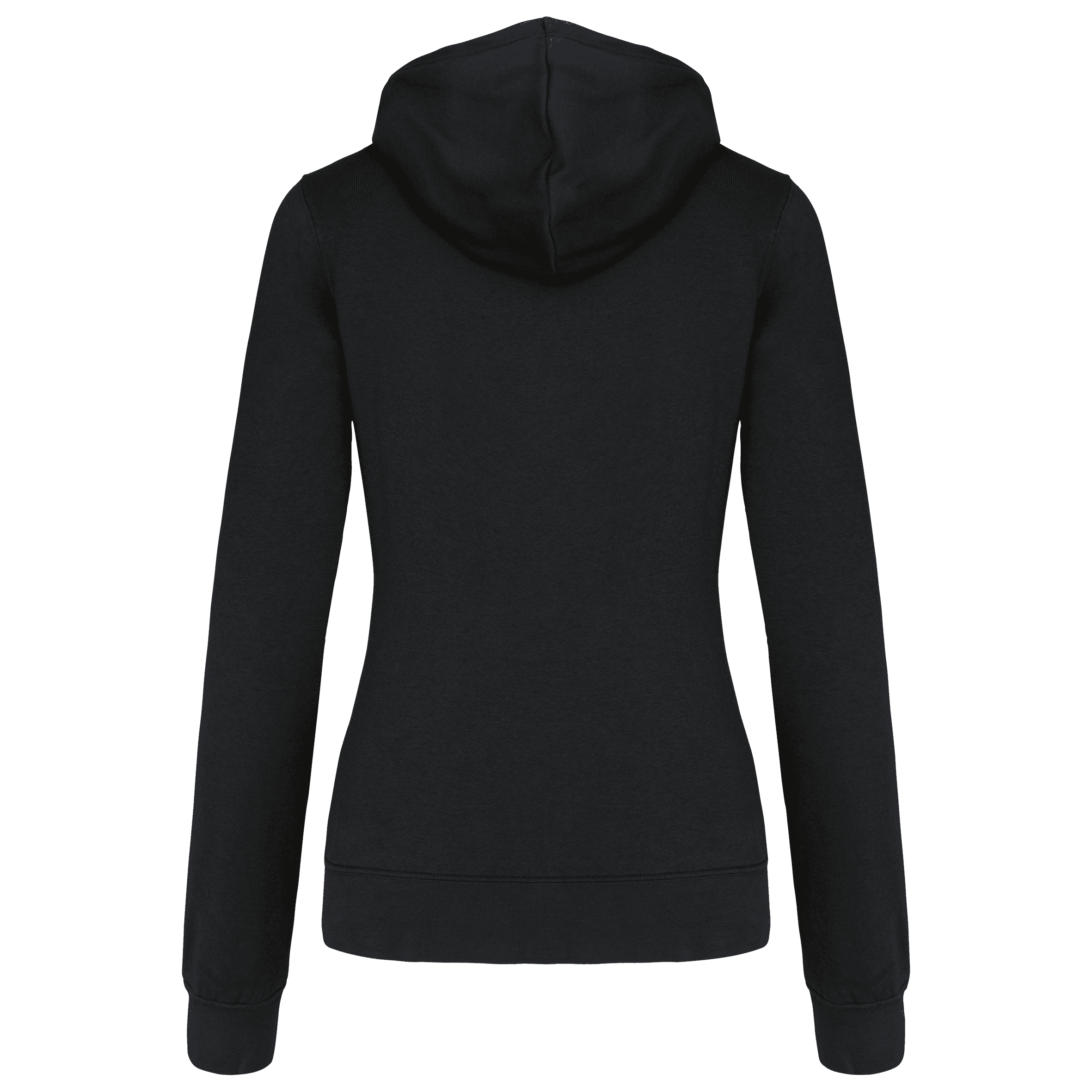 Sweat-shirt zippé capuche contrastée femme — coloris Black / Fine Grey (Noir)