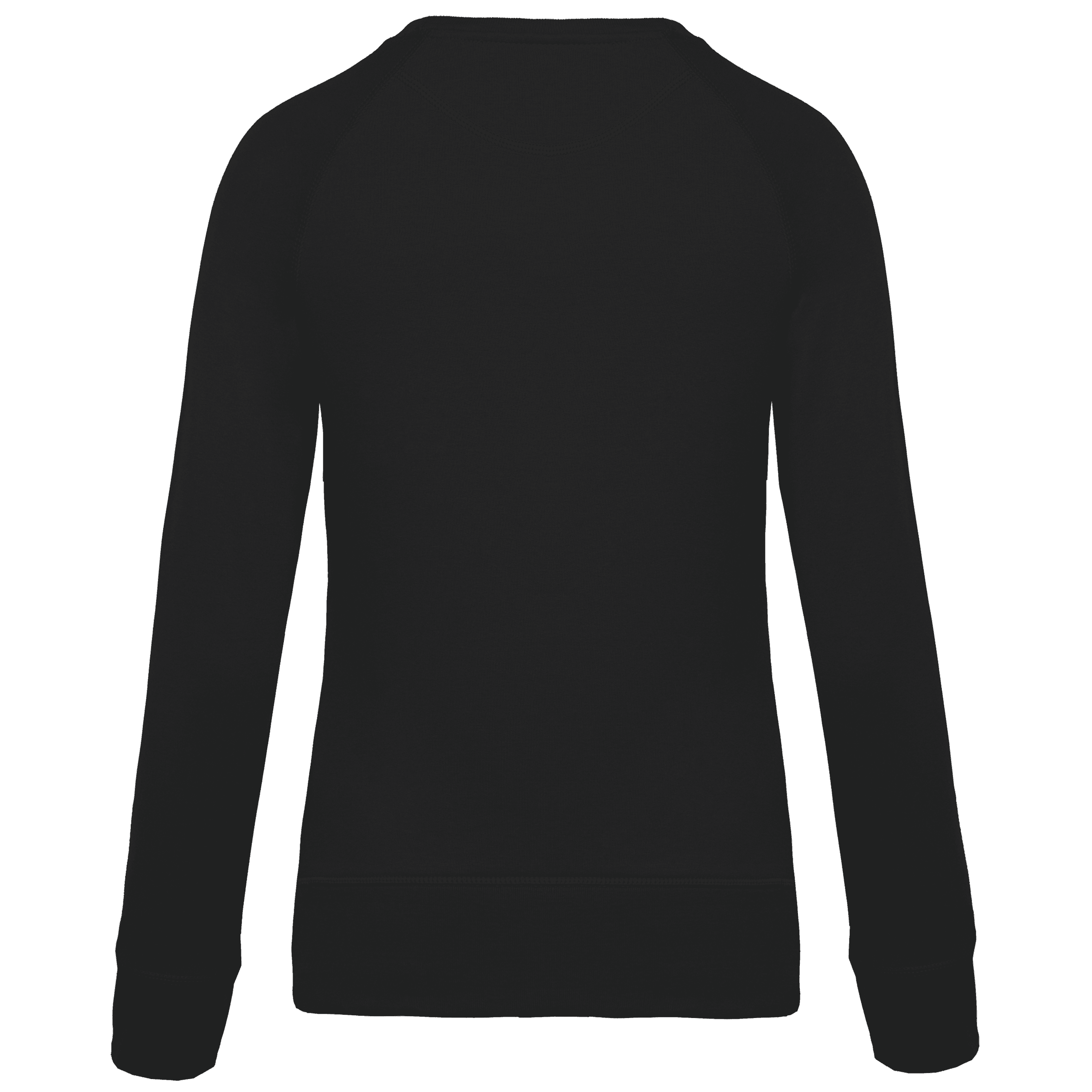 Sweat-shirt Bio col rond manches raglan femme — coloris Black (Noir)