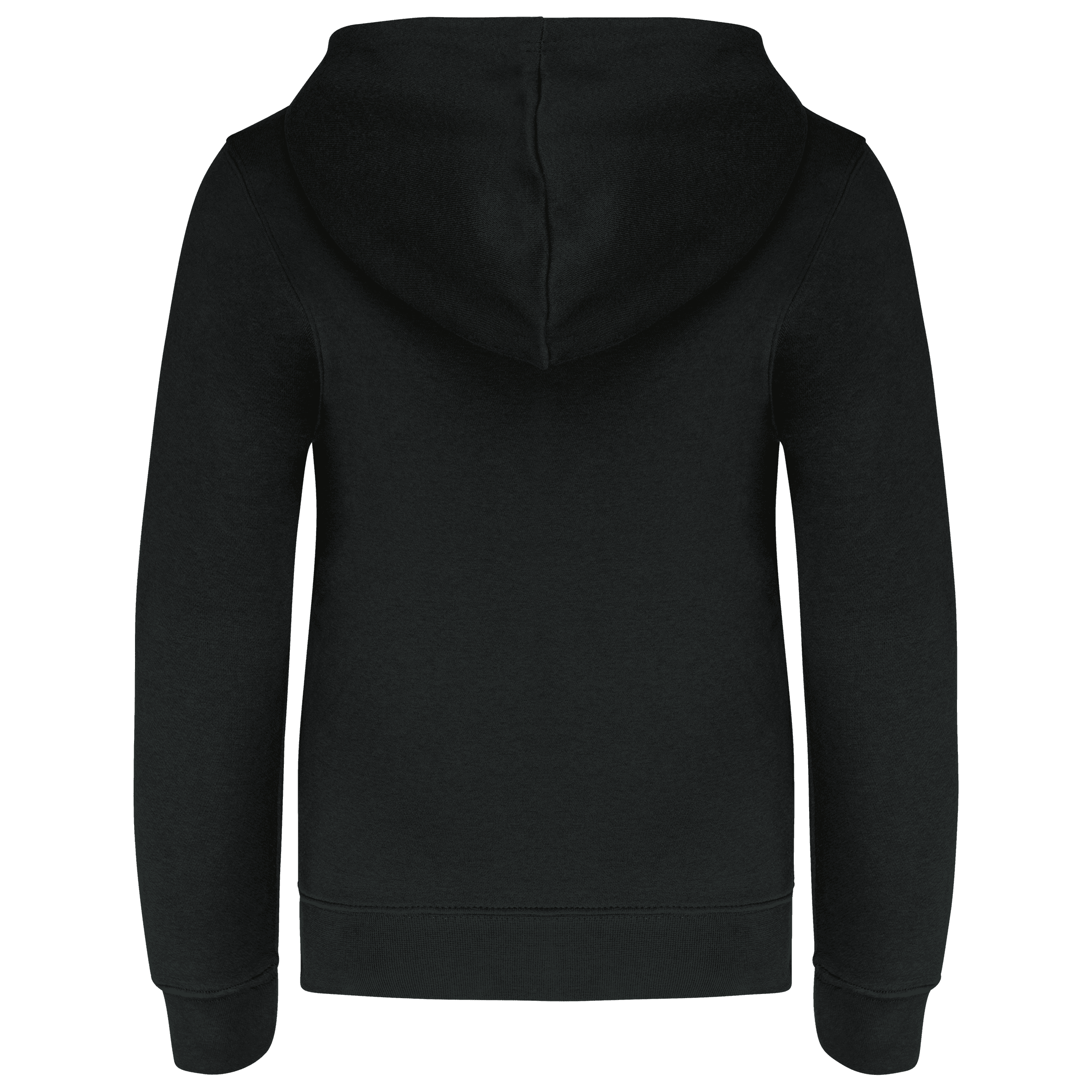 Sweat-shirt zippé capuche enfant — coloris Black / Fine Grey (Noir)