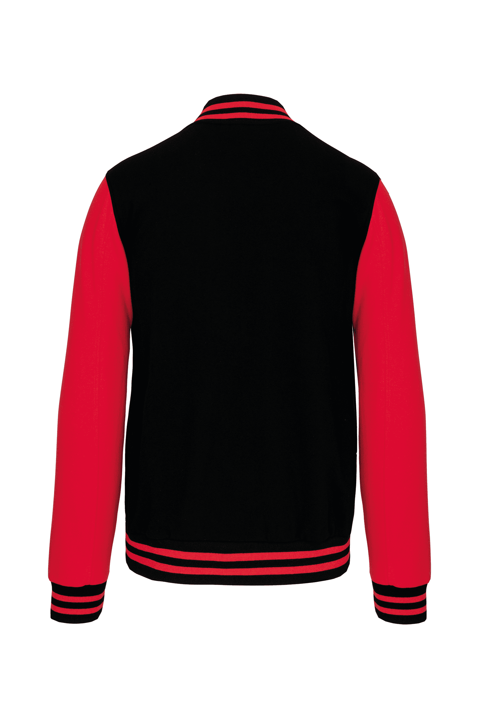 Blouson molleton teddy unisexe — coloris Black / Red (Rouge)