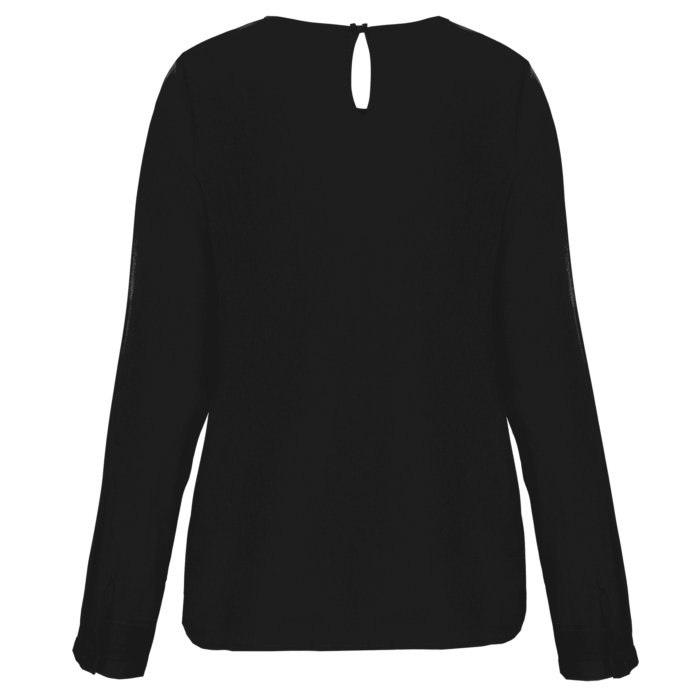 Blouse crêpe manches longues femme — coloris Black (Noir)