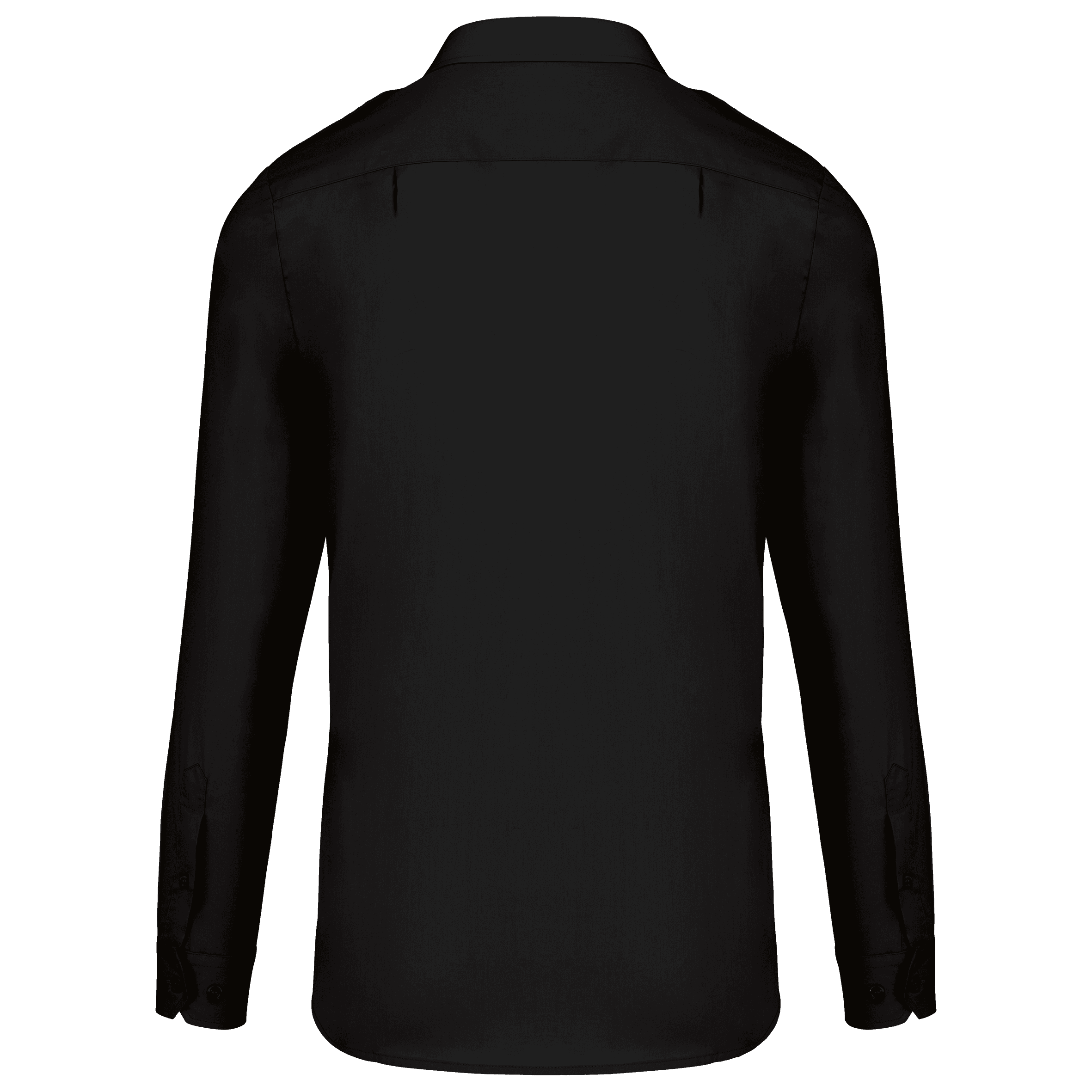 Chemise pilote manches longues homme — coloris Black (Noir)