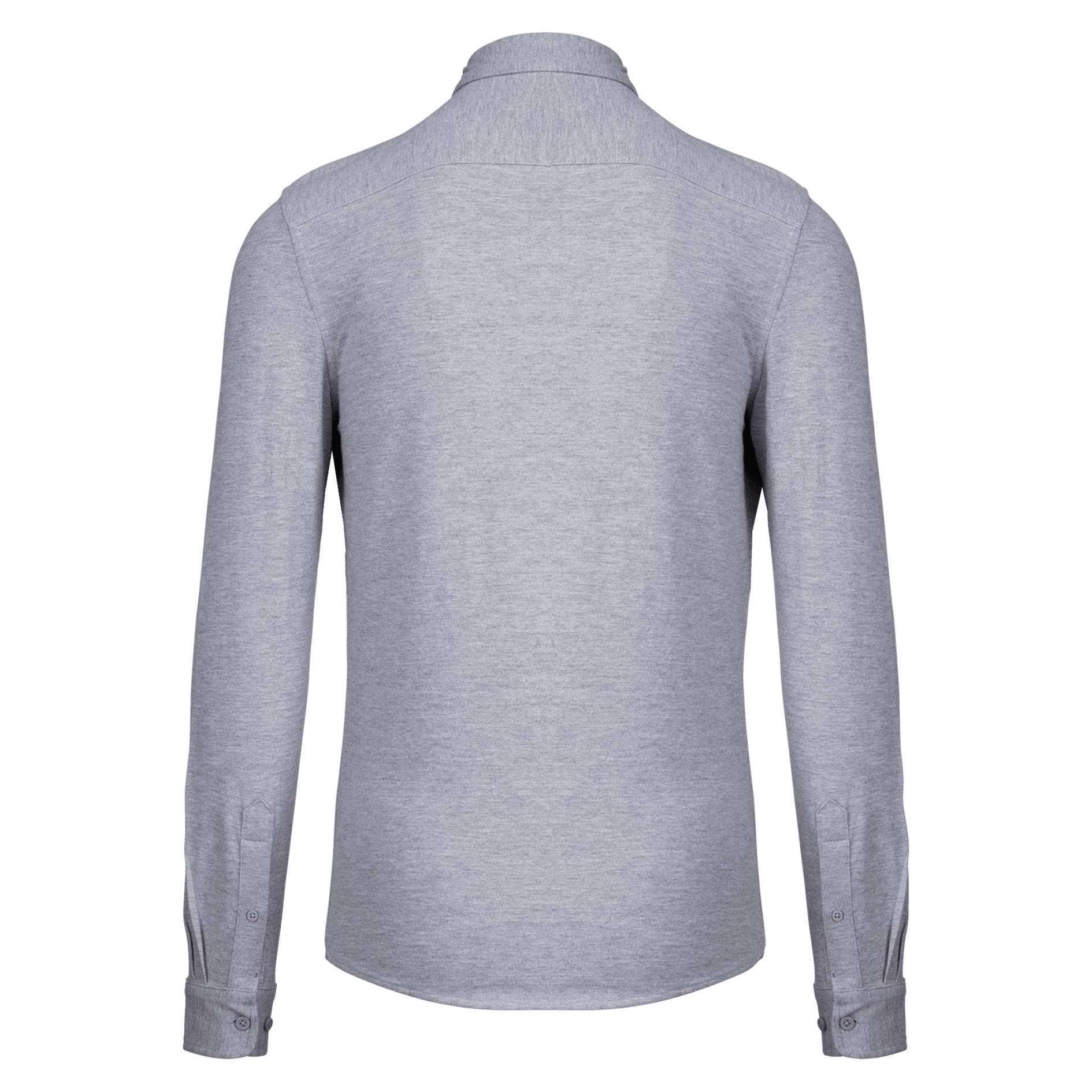 Chemise maille piquée manches longues — coloris Oxford Grey (Gris)