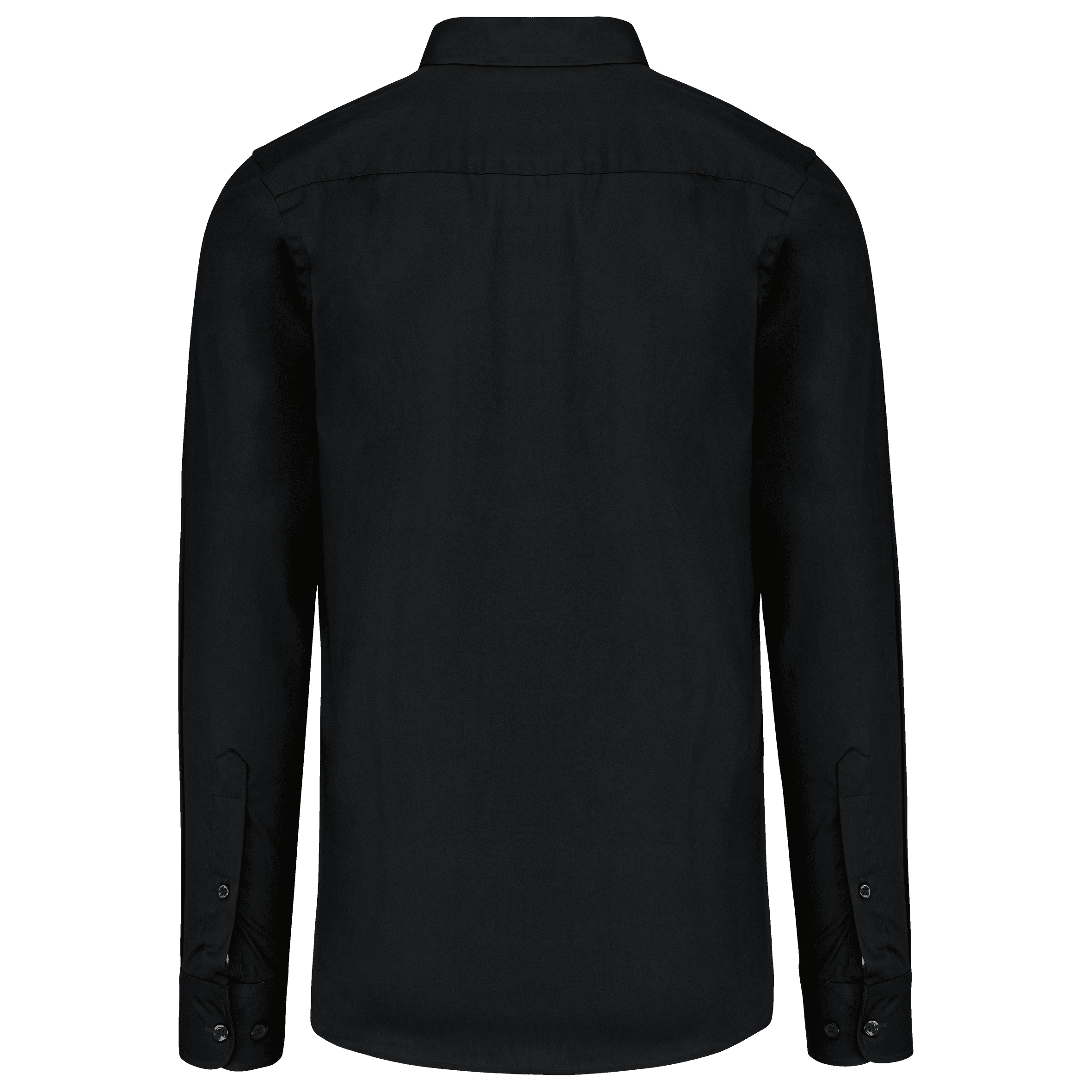 Chemise popeline manches longues homme — coloris Black (Noir)