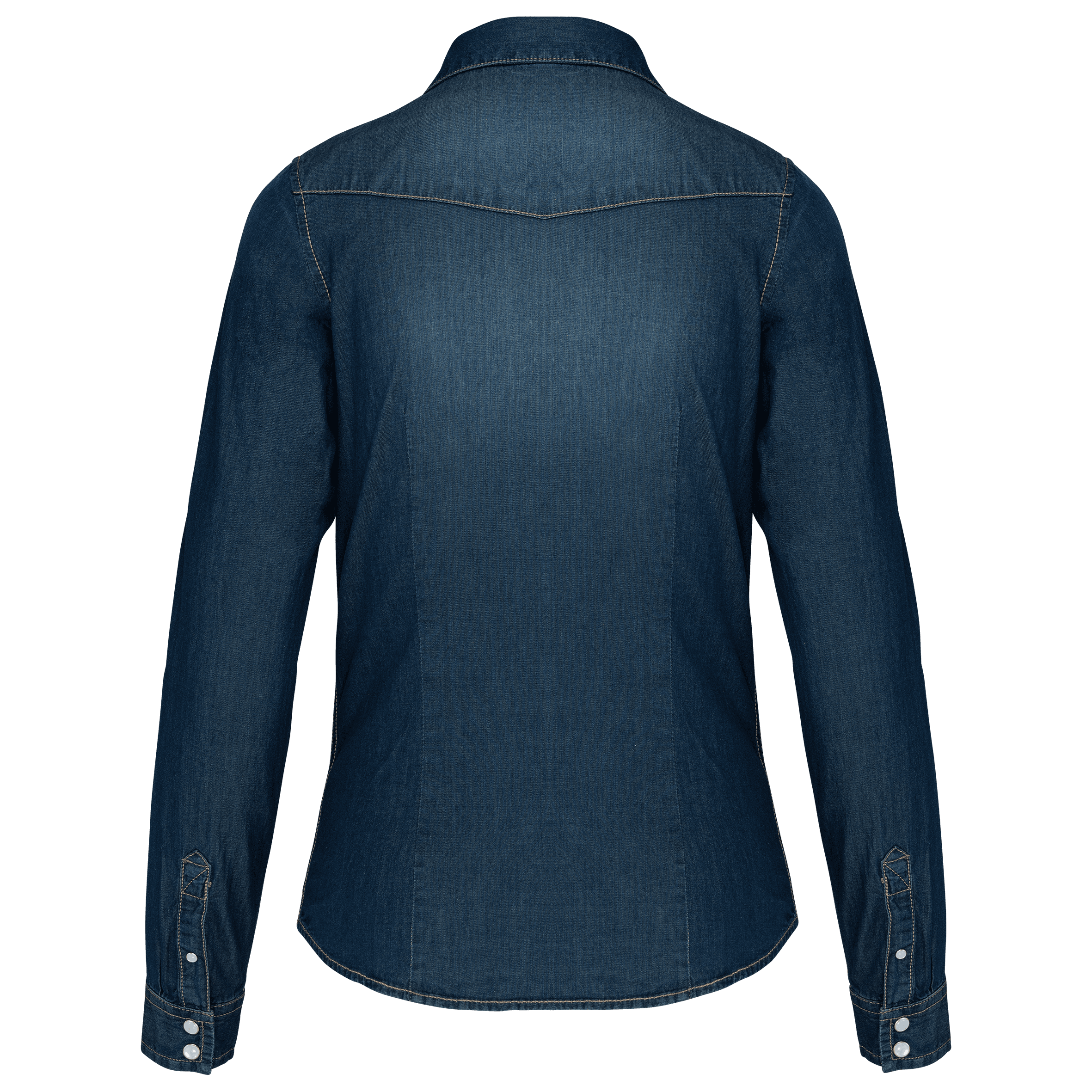 Chemise denim manches longues femme — coloris Blue Jean (Bleu)