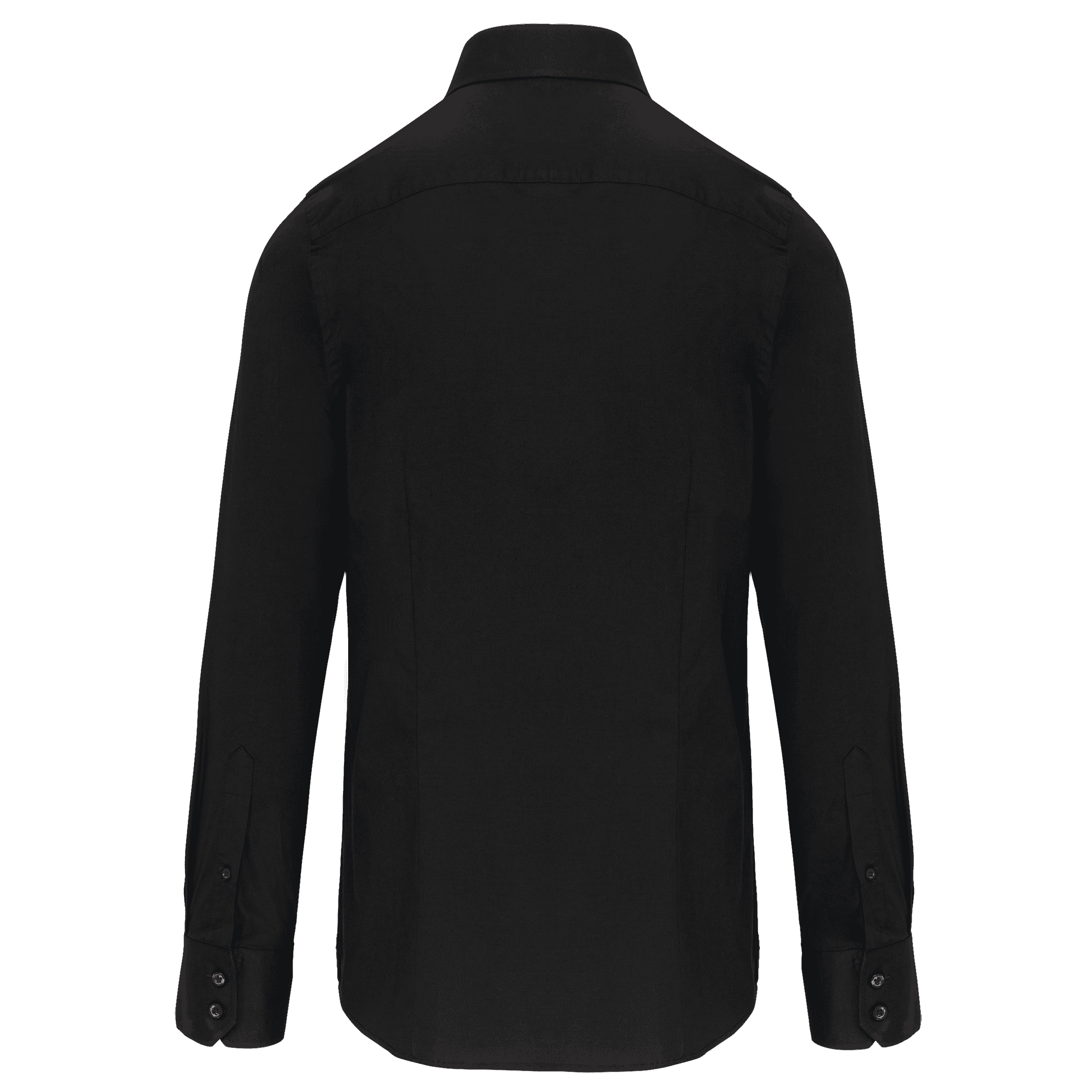 Chemise coton / élasthanne manches longues homme — coloris Black (Noir)