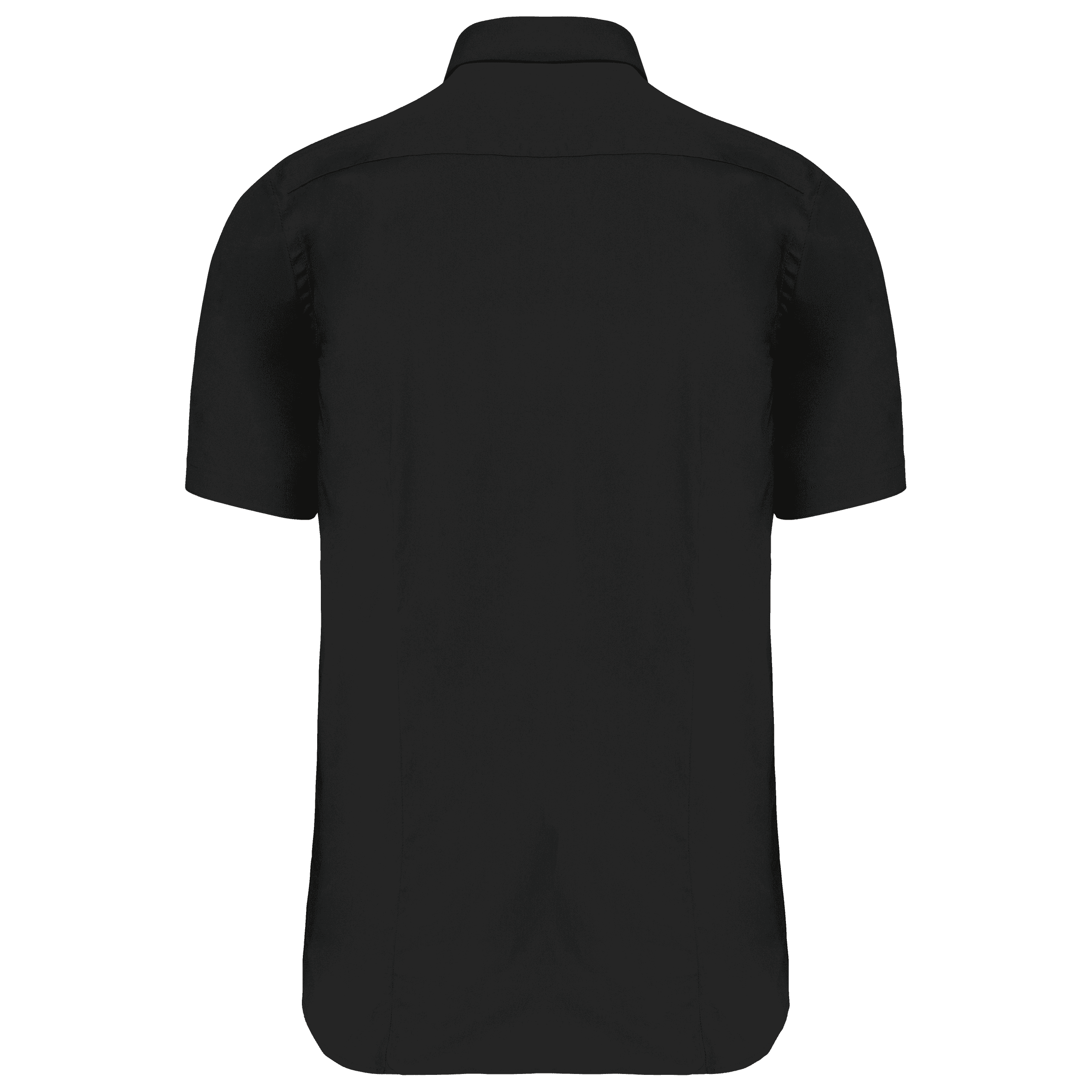 Chemise coton / élasthanne manches courtes — coloris Black (Noir)