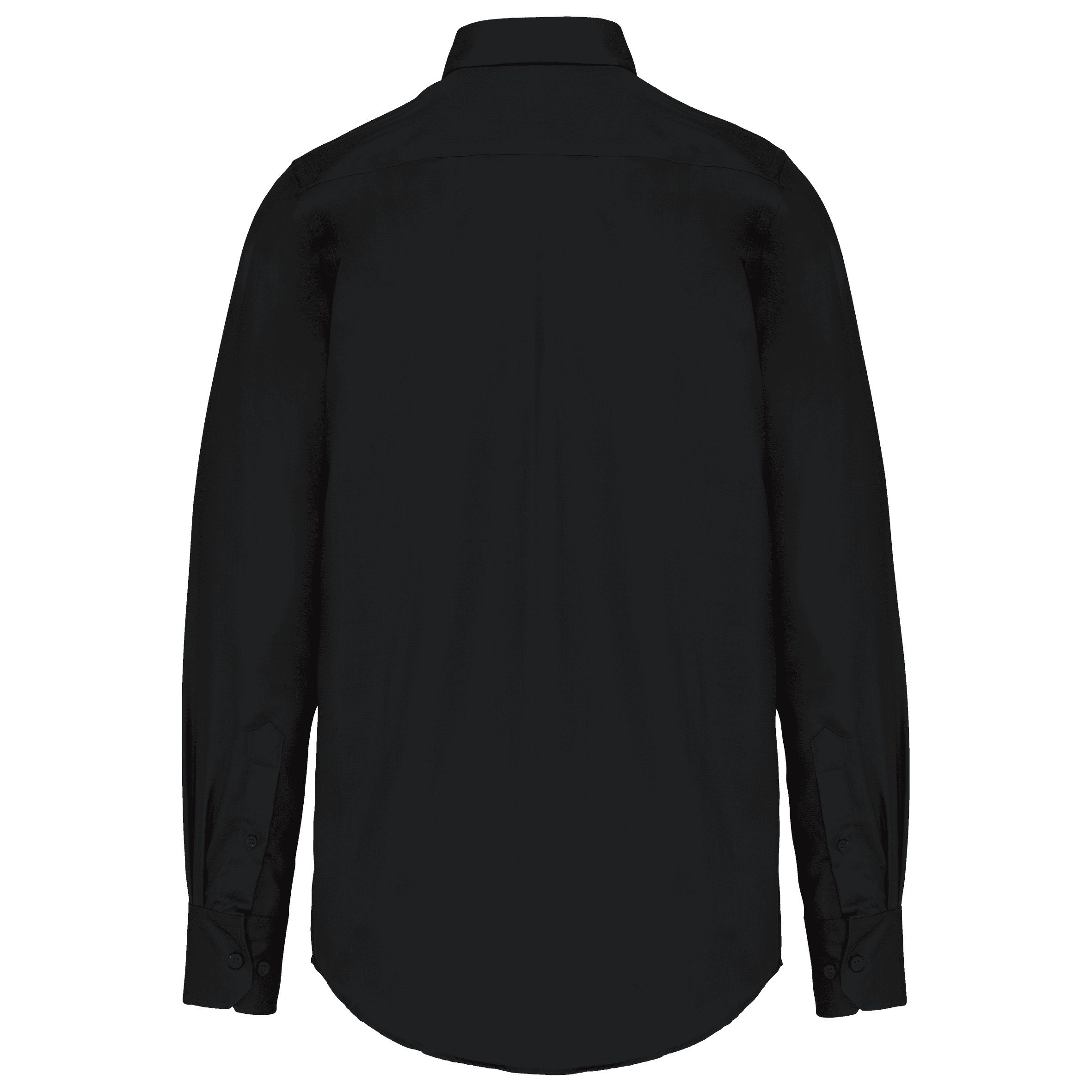 Chemise manches longues sans repassage — coloris Black (Noir)
