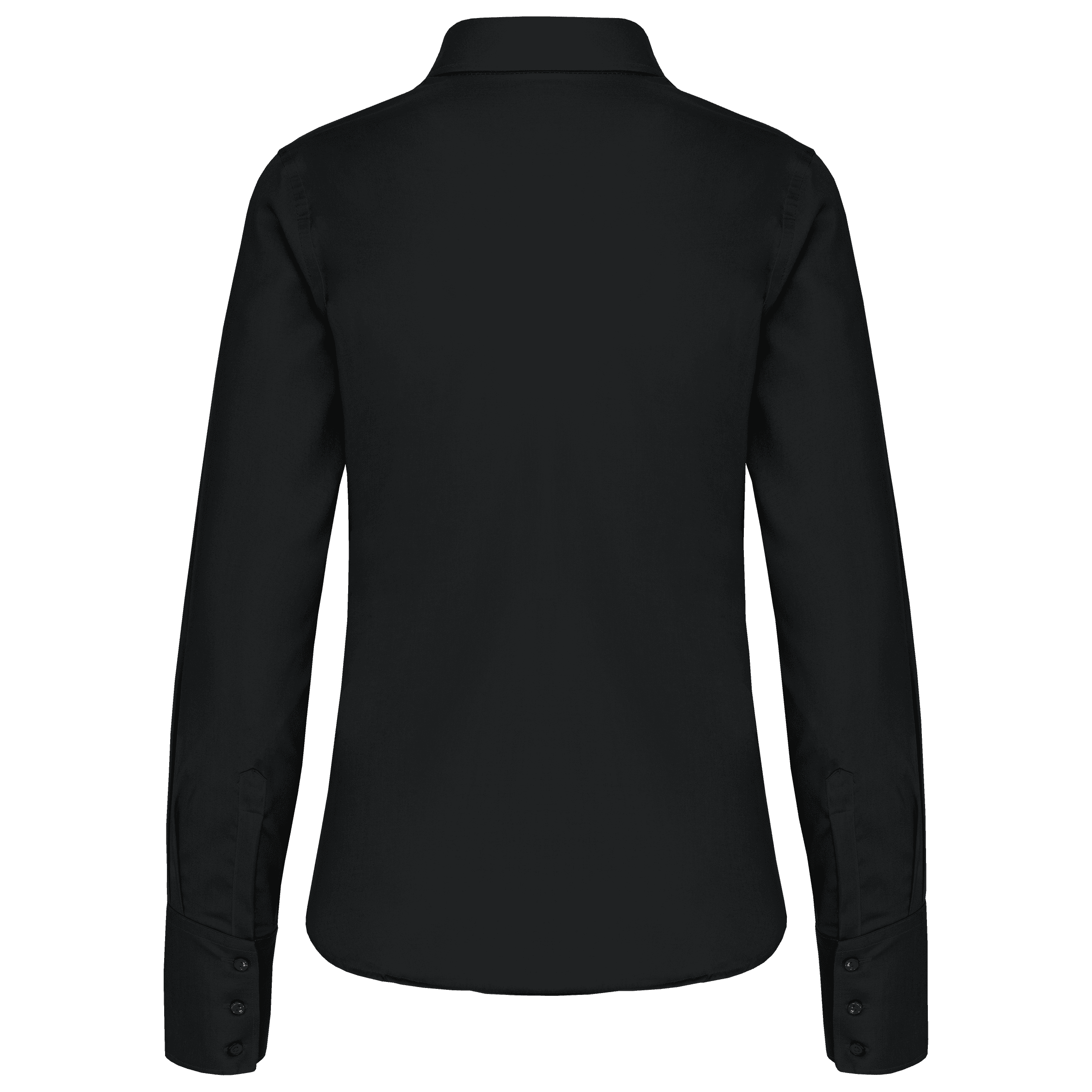 Chemise manches longues sans repassage femme — coloris Black (Noir)