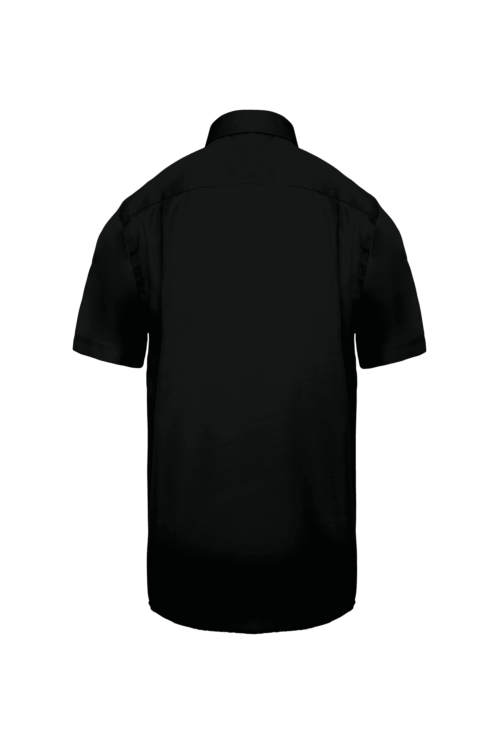 Chemise micro-sergé manches courtes sans repassage — coloris Black (Noir)