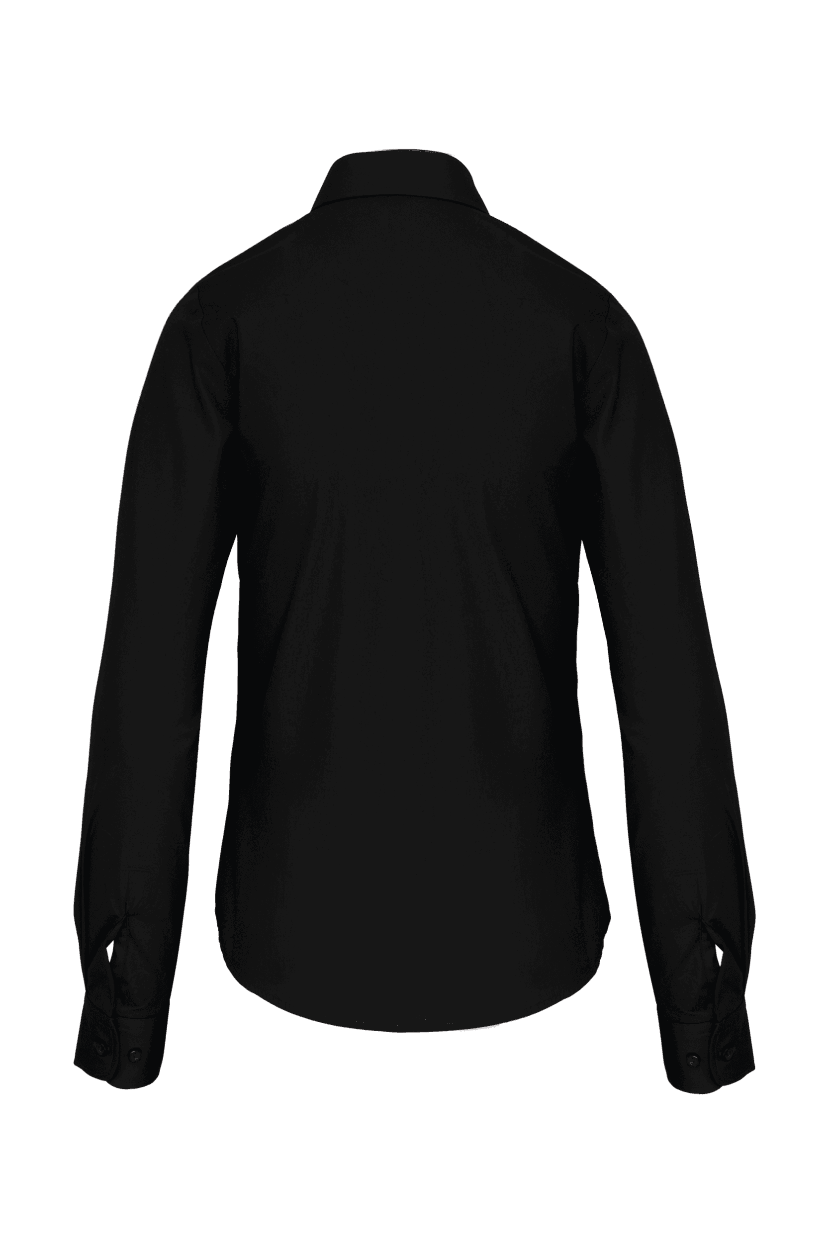 Chemise popeline manches longues femme — coloris Black (Noir)