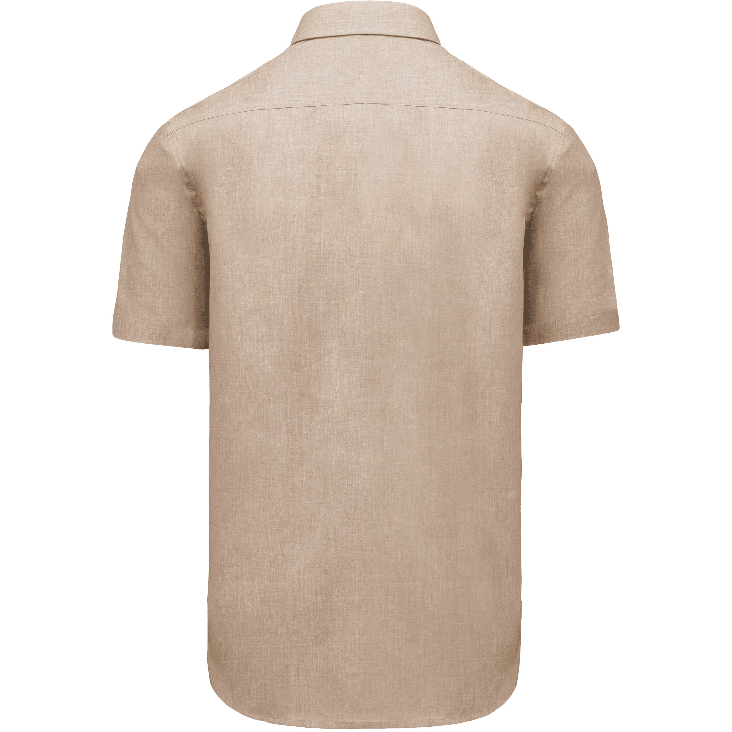 Chemise popeline polycoton manches courtes entretien facile homme — coloris Angora (Beige)
