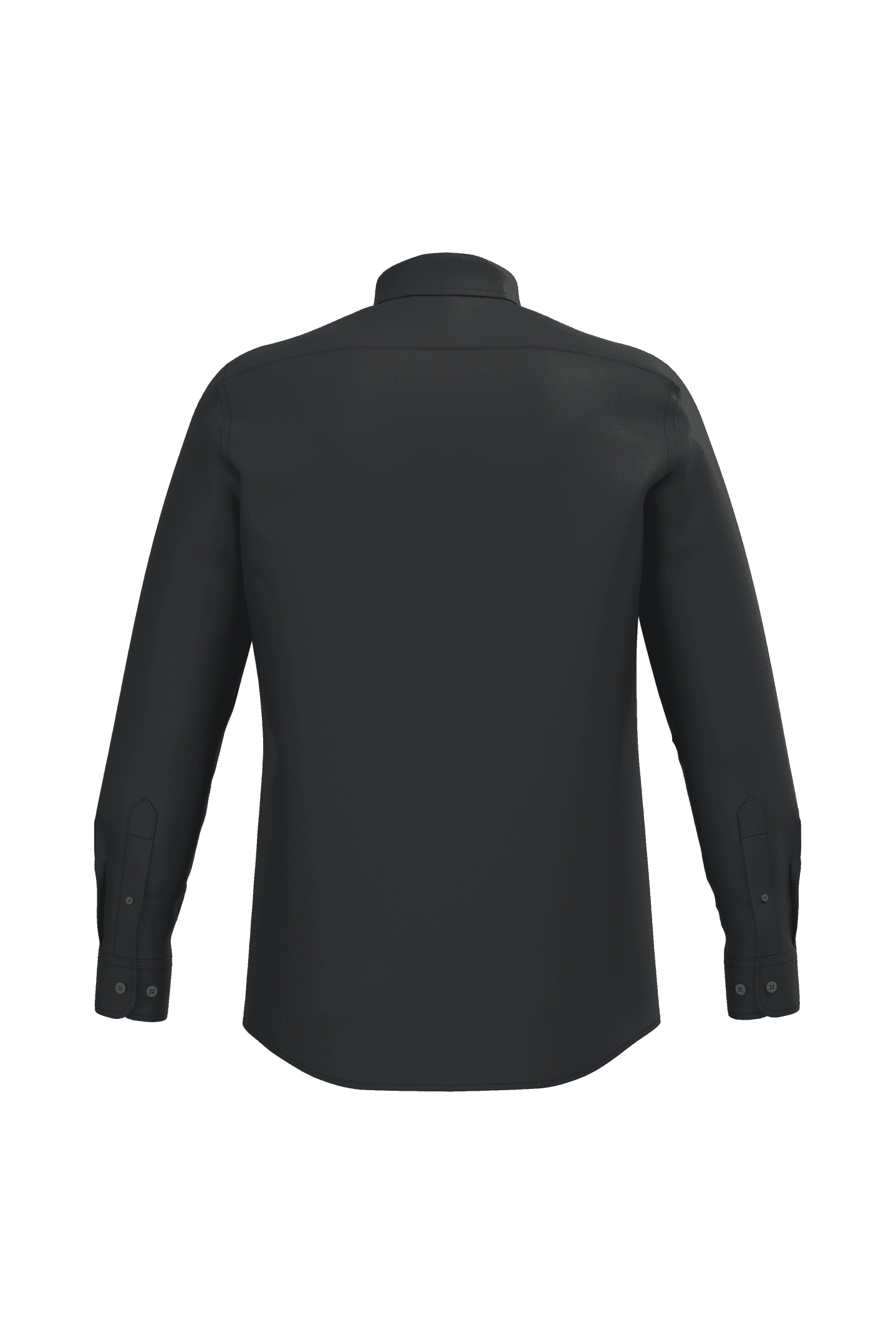 Chemise popeline polycoton sans poche entretien facile homme — coloris Black (Noir)