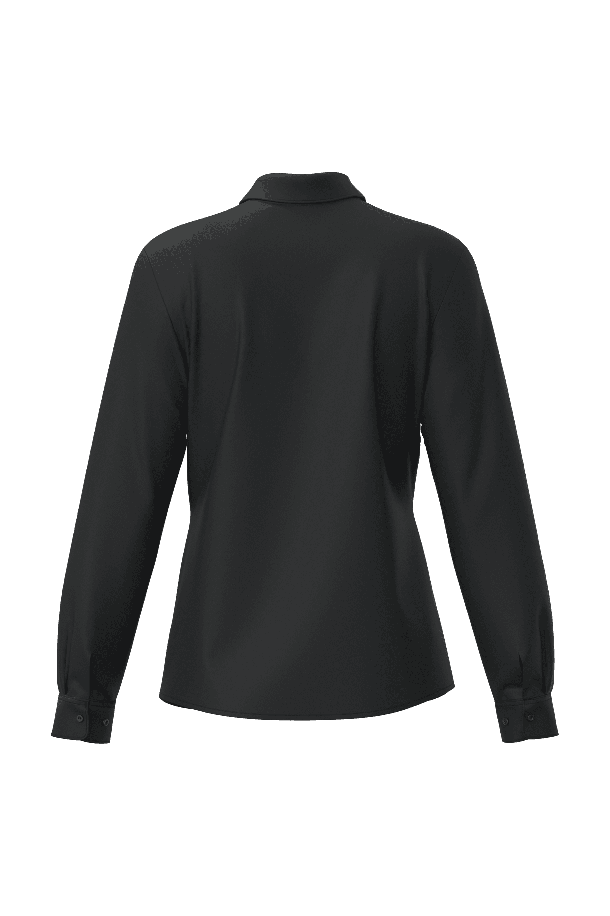 Chemise popeline polycoton sans poche entretien facile femme — coloris Black (Noir)